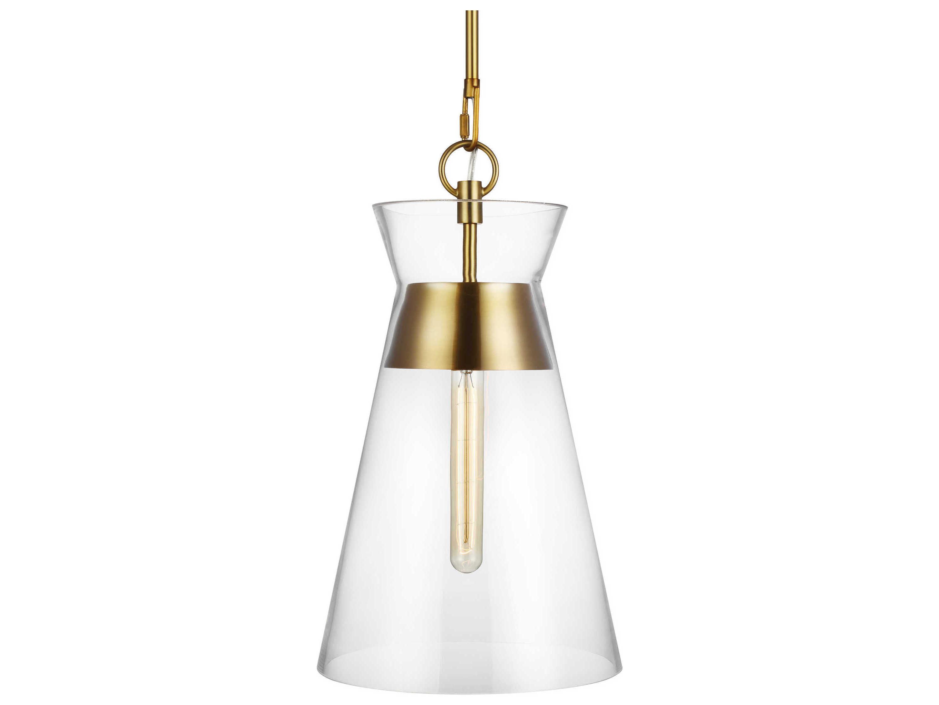 Visual Comfort Studio Atlantic 1-Light Burnished Brass Mini Pendant