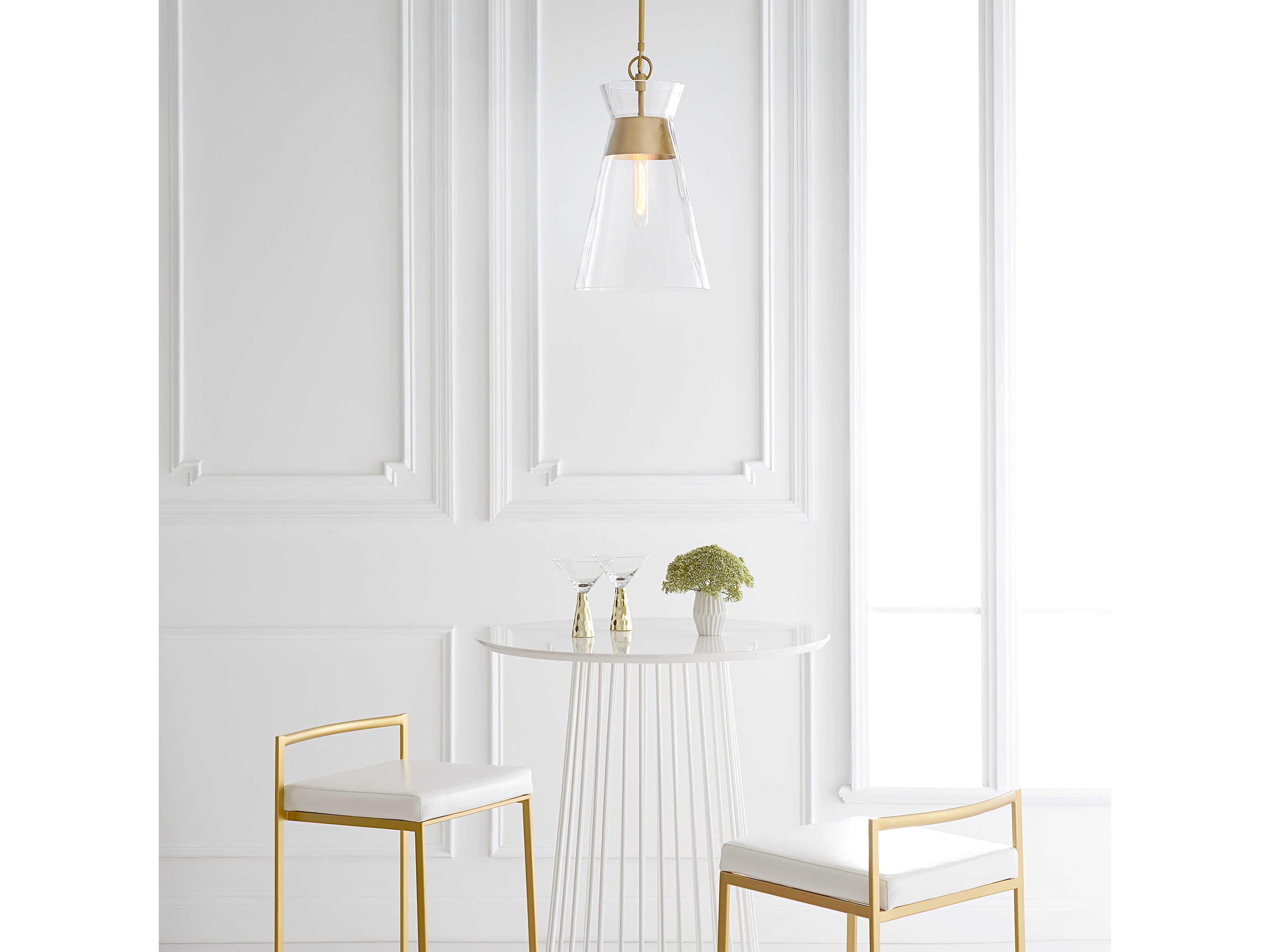 Visual Comfort Studio Atlantic 1-Light Burnished Brass Mini Pendant