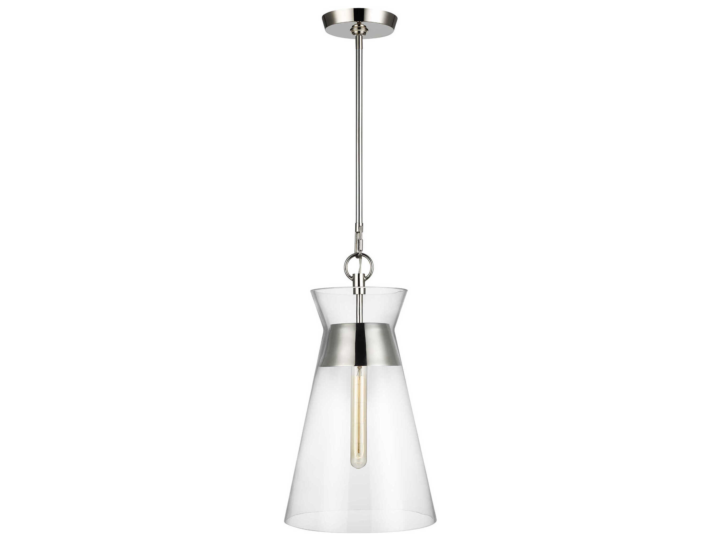 Visual Comfort Studio Atlantic 1-Light Polished Nickel Mini Pendant