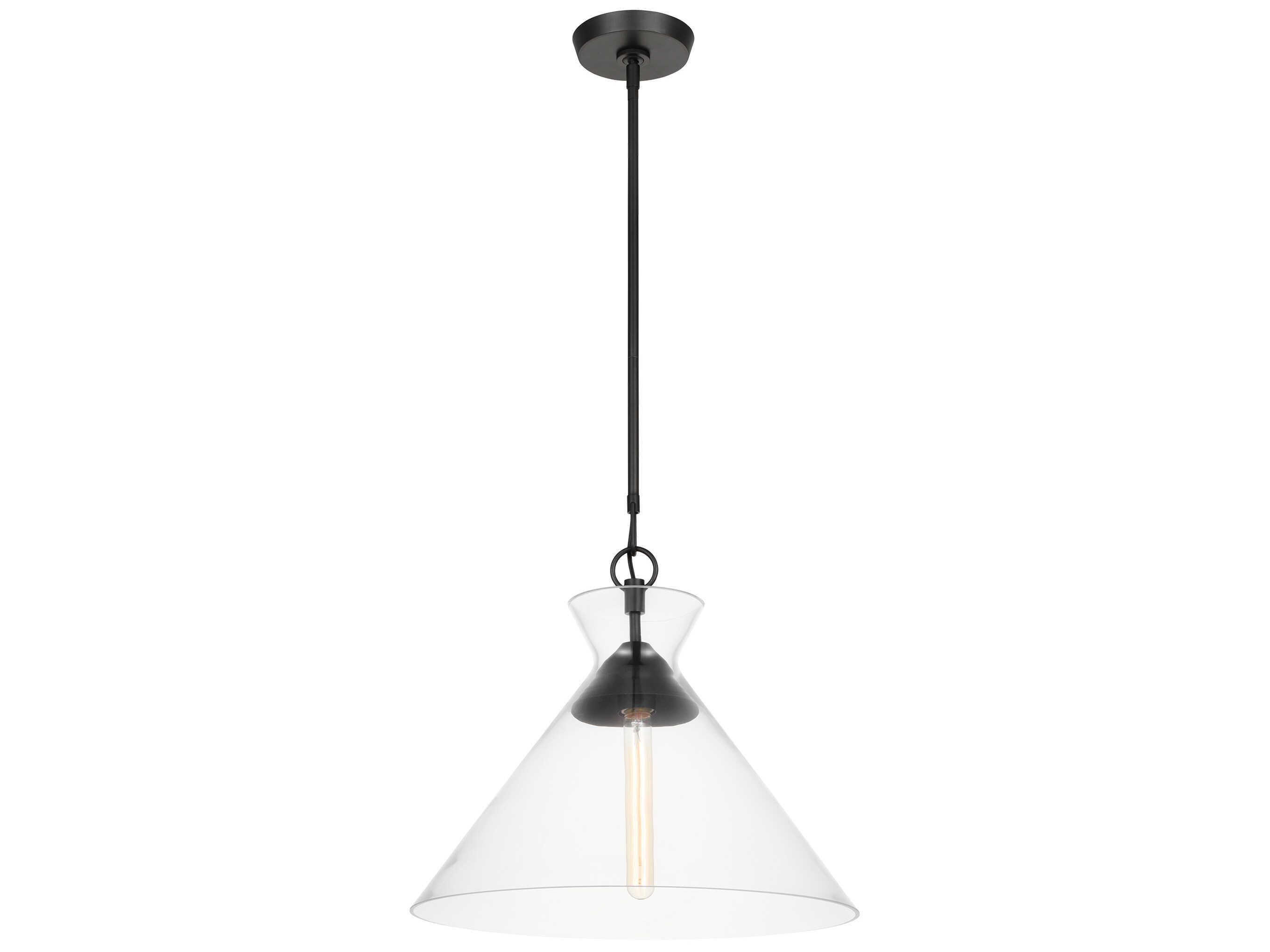 Visual Comfort Studio Atlantic 1-Light Aged Iron Black Pendant