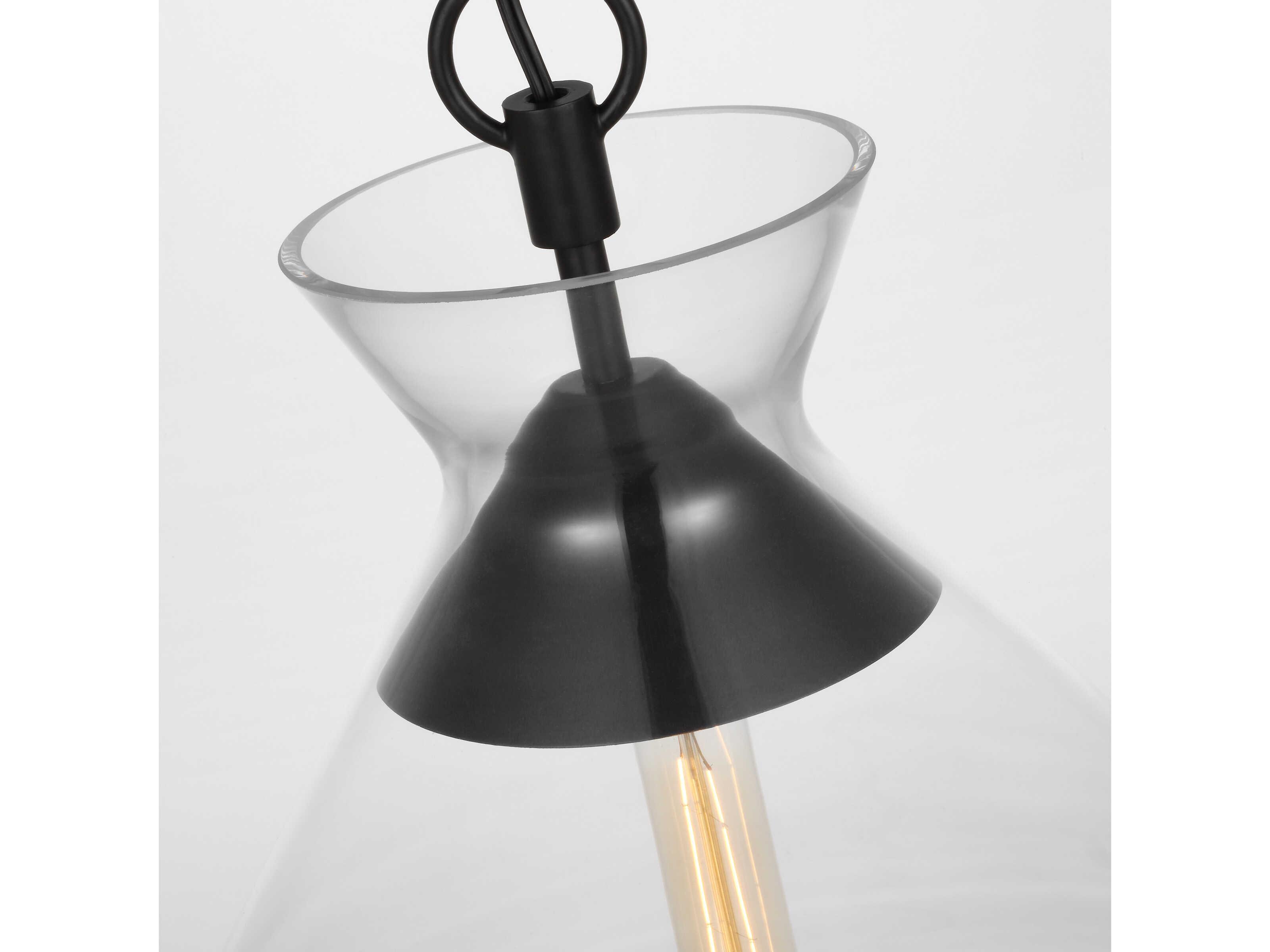Visual Comfort Studio Atlantic 1-Light Aged Iron Black Pendant