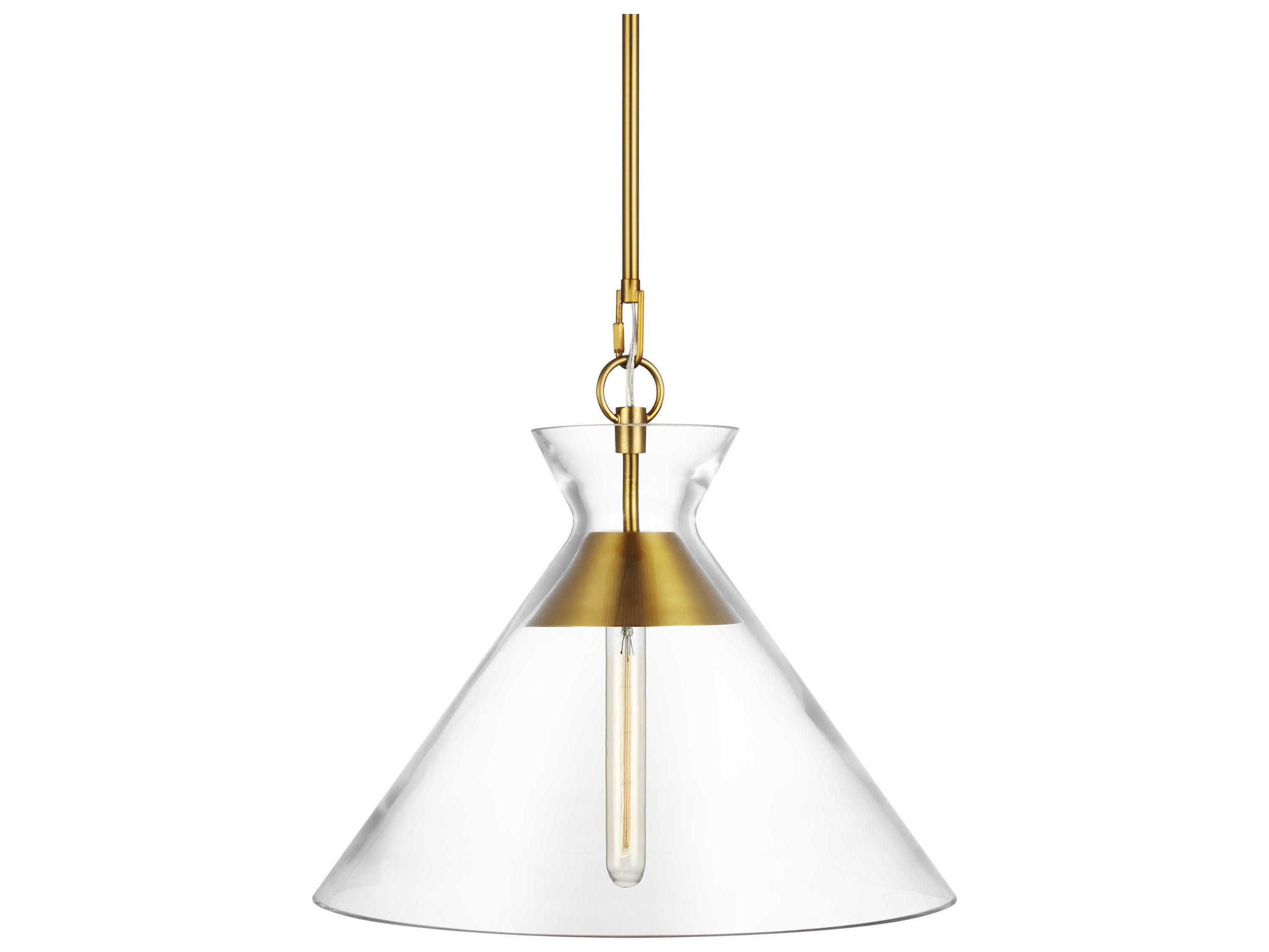 Visual Comfort Studio Atlantic 1-Light Burnished Brass Pendant