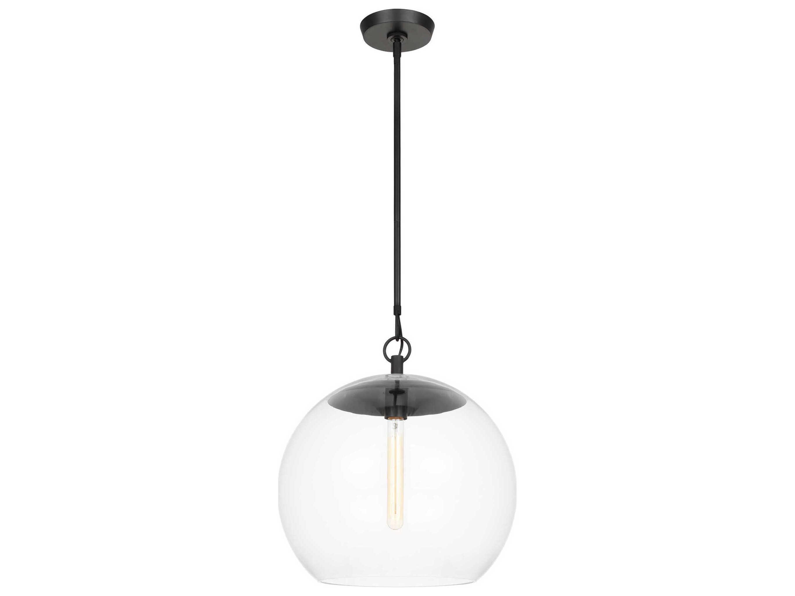 Visual Comfort Studio Atlantic 1-Light Aged Iron Black Pendant