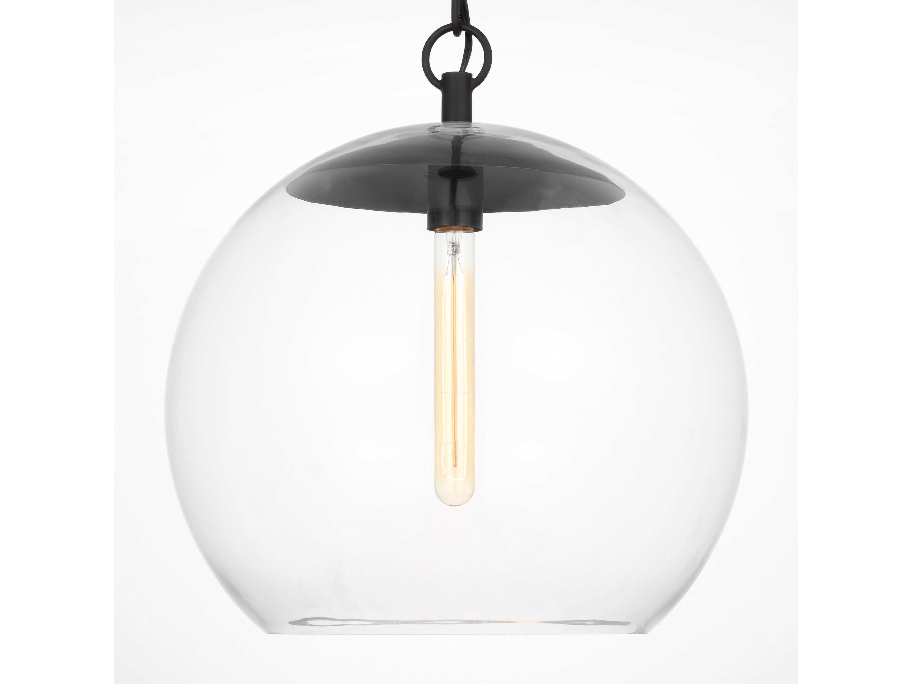 Visual Comfort Studio Atlantic 1-Light Aged Iron Black Pendant