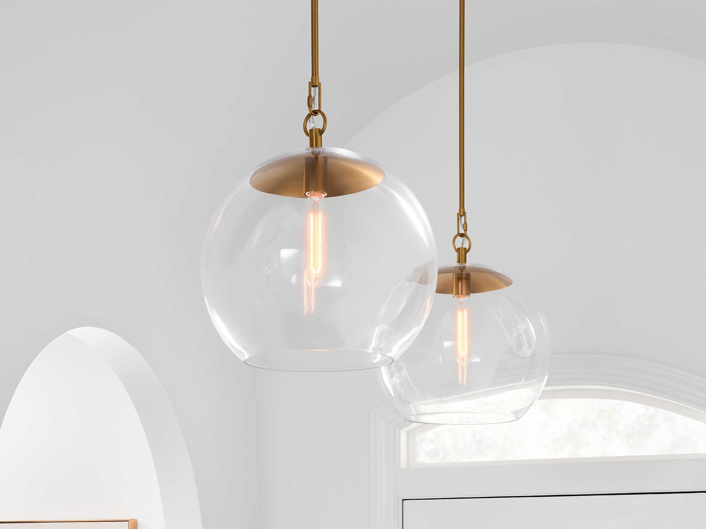 Visual Comfort Studio Atlantic 1-Light Burnished Brass Globe Pendant