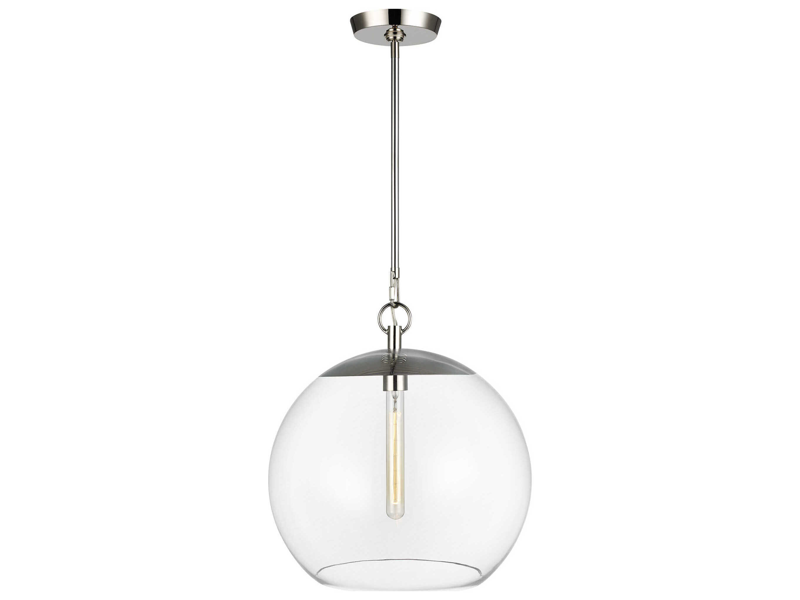 Visual Comfort Studio Atlantic 1-Light Polished Nickel Globe Pendant
