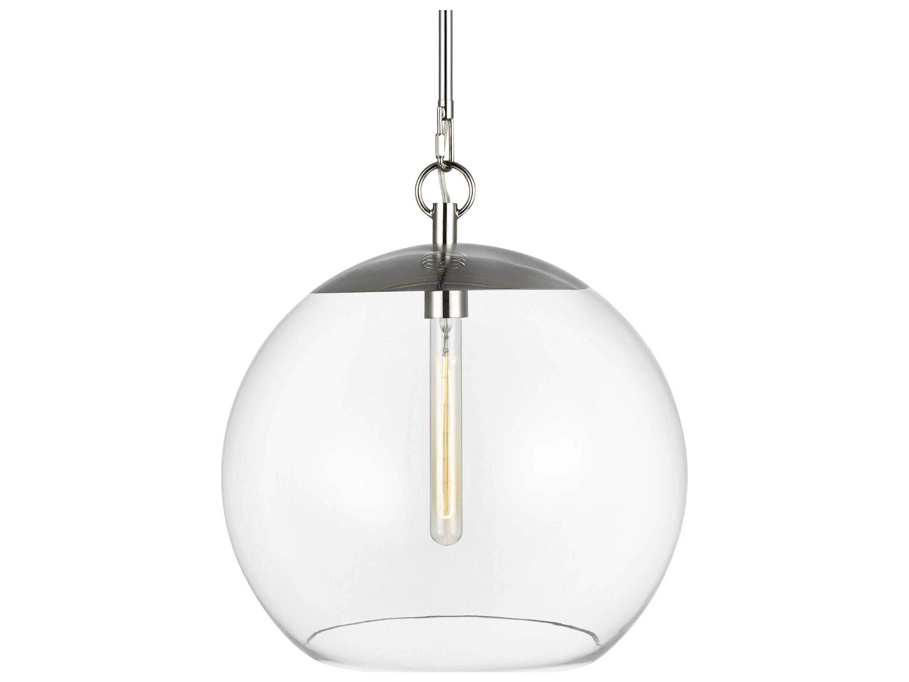 Visual Comfort Studio Atlantic 1-Light Polished Nickel Globe Pendant