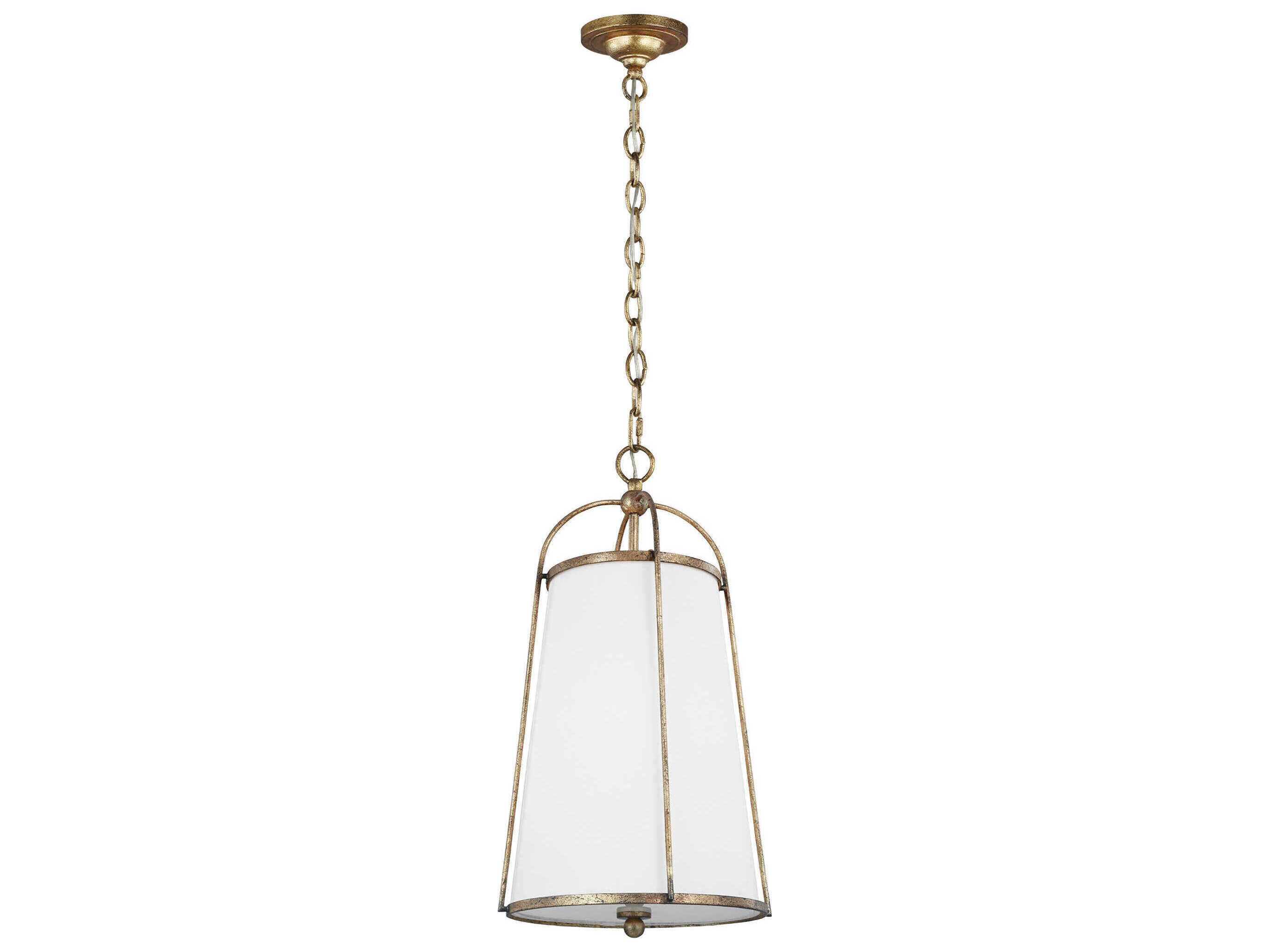 Visual Comfort Studio Stonington 1-Light Antique Gild Gold Cylinder Pendant