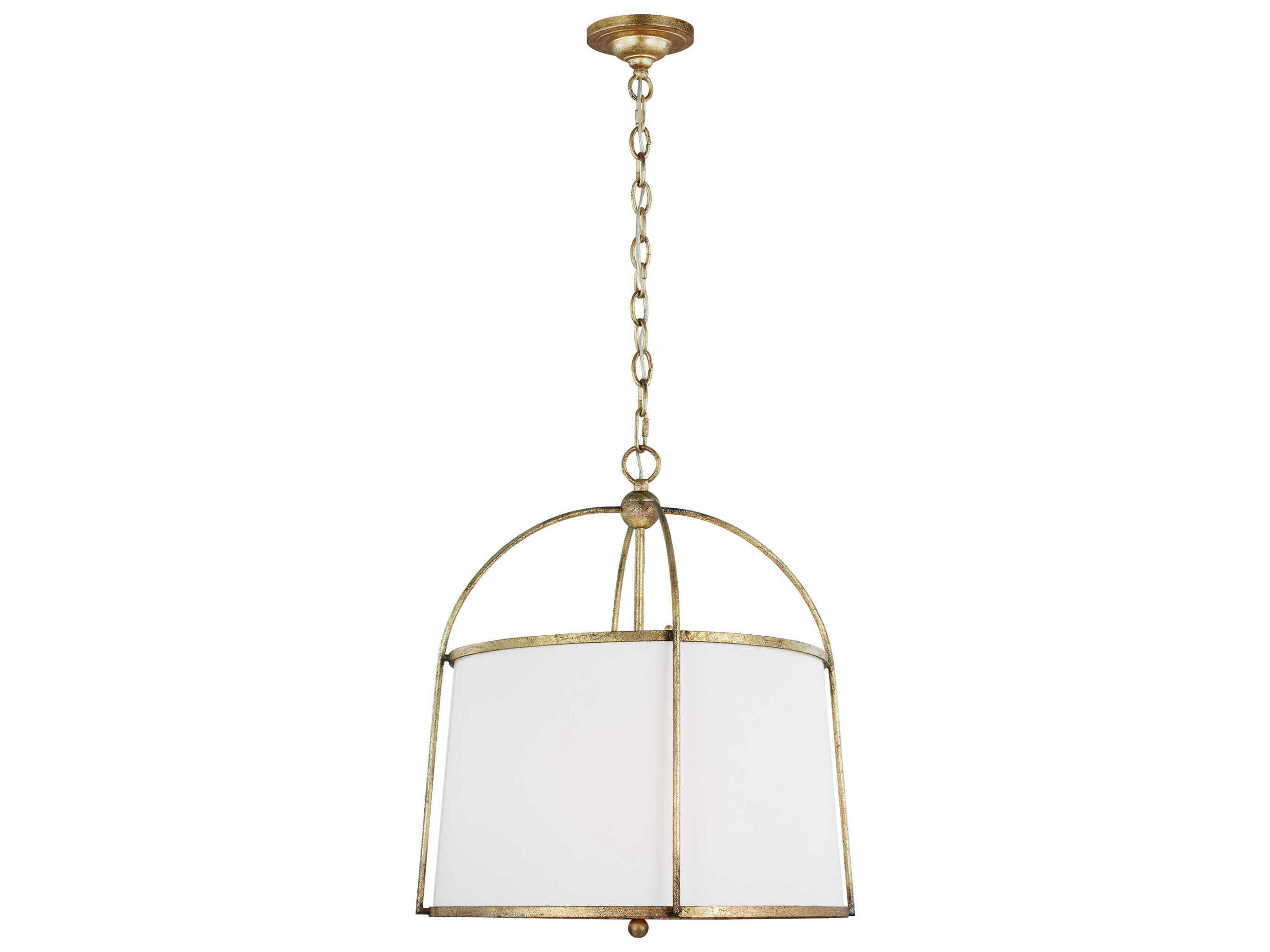 Visual Comfort Studio Stonington 2-Light Antique Gild Gold Drum Pendant