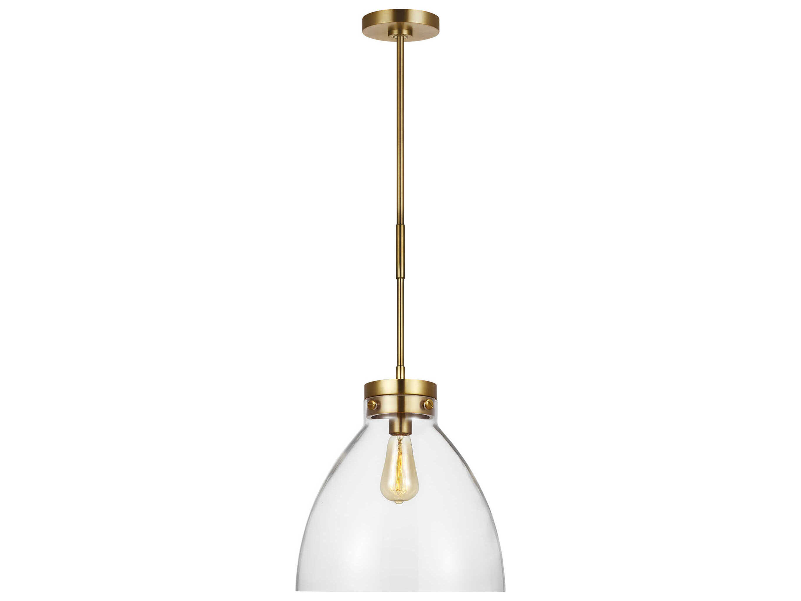 Visual Comfort Studio Garrett 1-Light Burnished Brass Dome Pendant