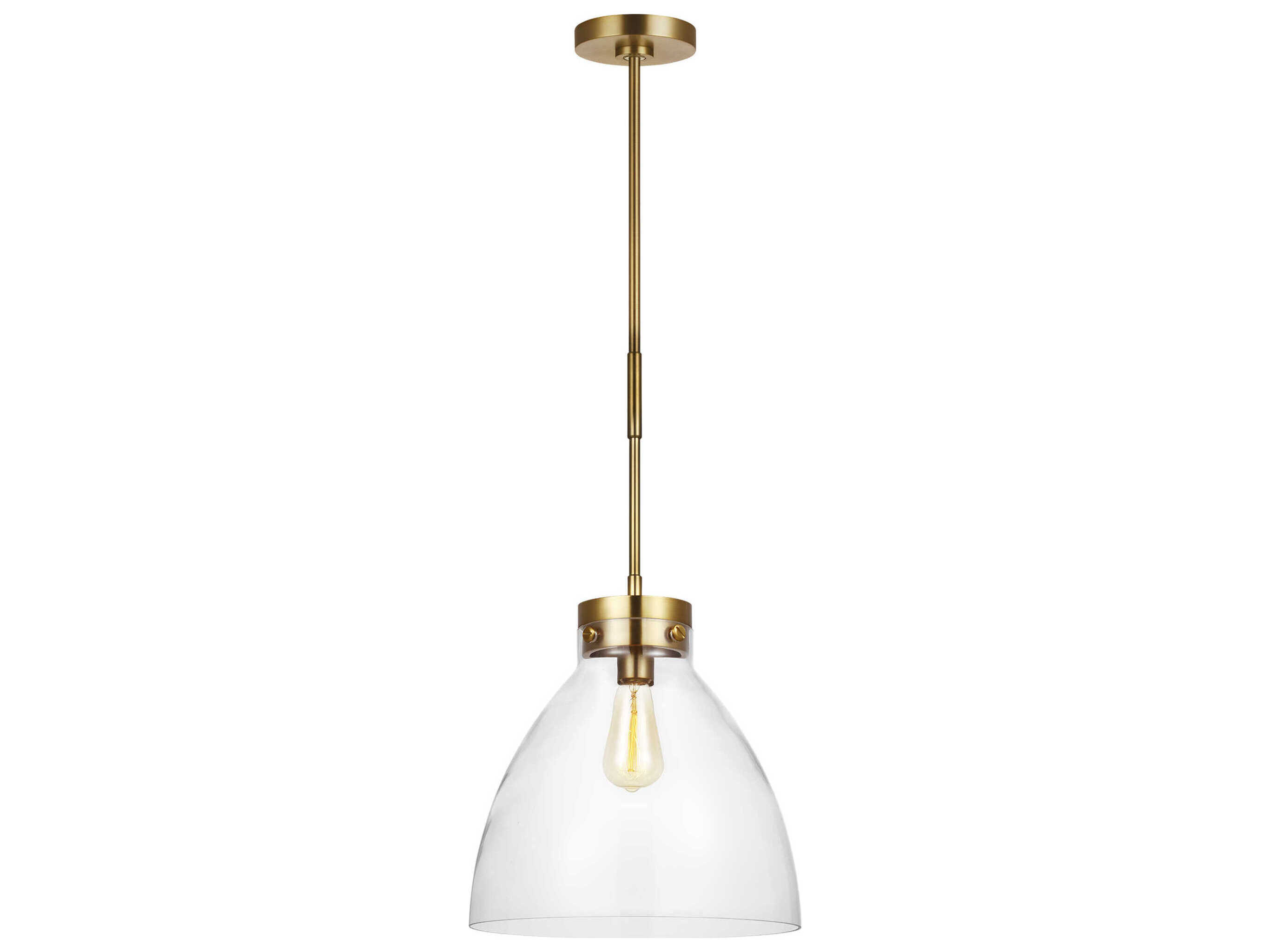 Visual Comfort Studio Garrett 1-Light Burnished Brass Dome Pendant