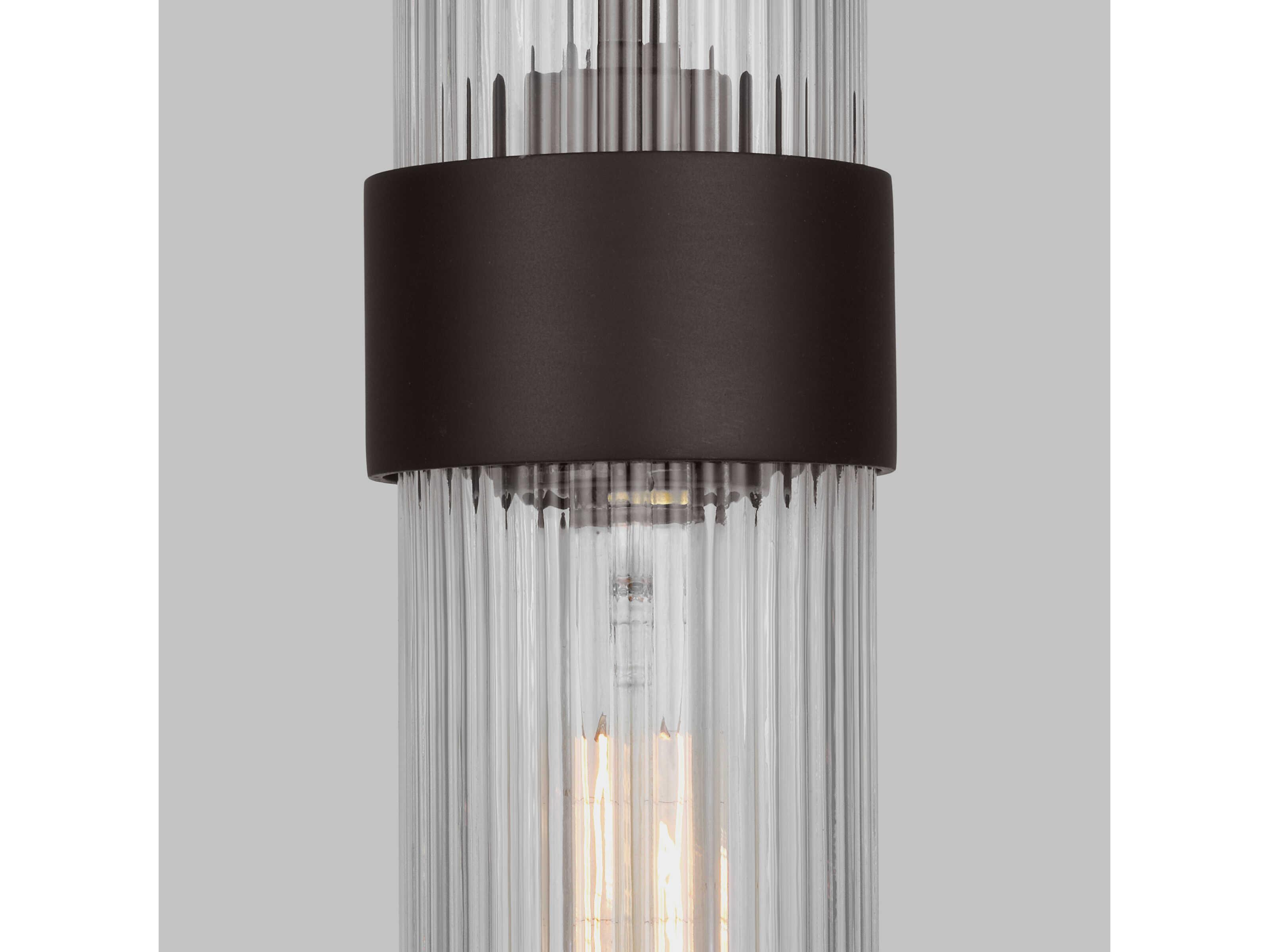 Visual Comfort Studio Geneva 1-Light Aged Iron Black Cylinder Mini Pendant