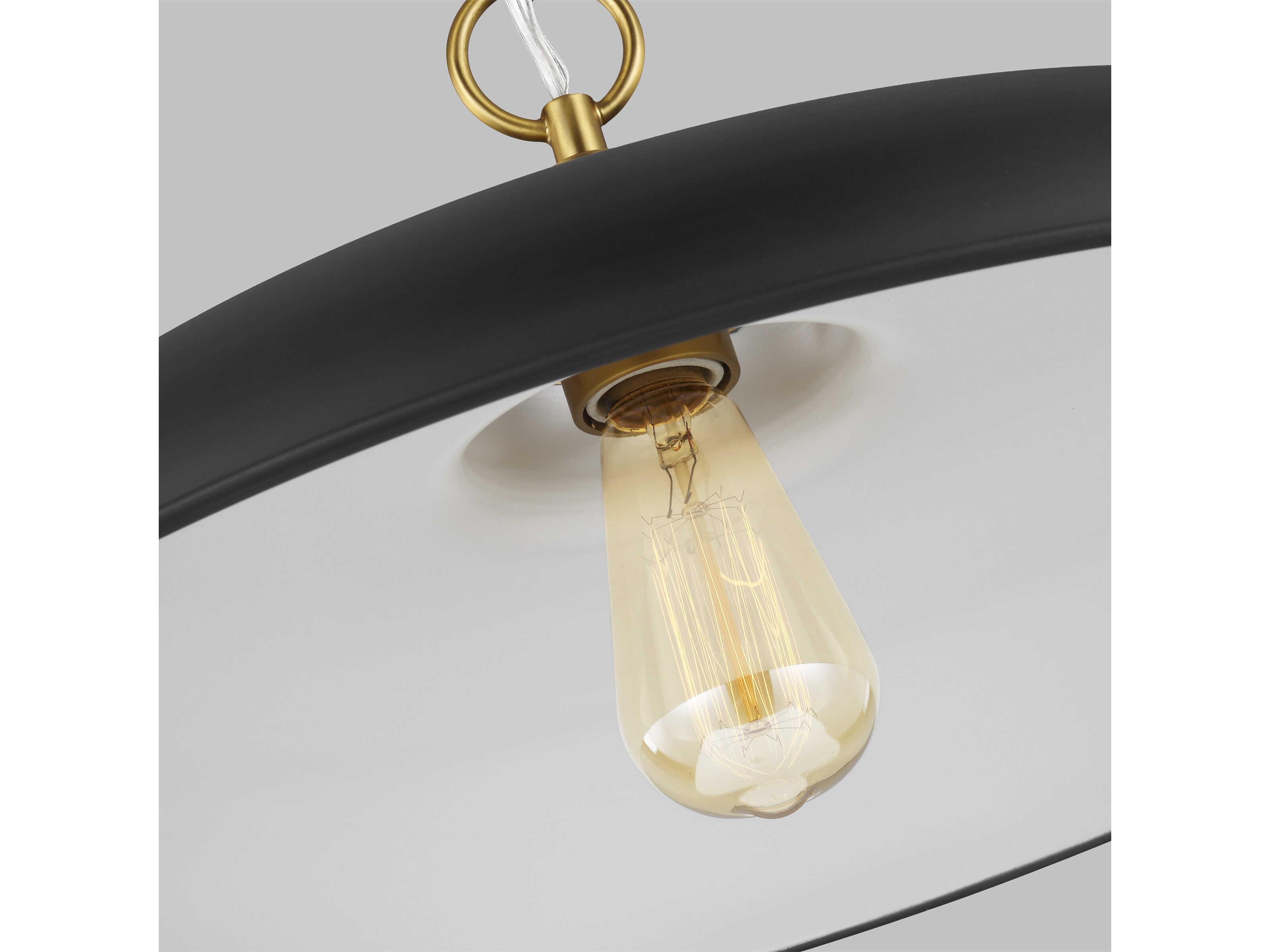 Visual Comfort Studio Wellfleet 1-Light Midnight Black Burnished Brass Pendant