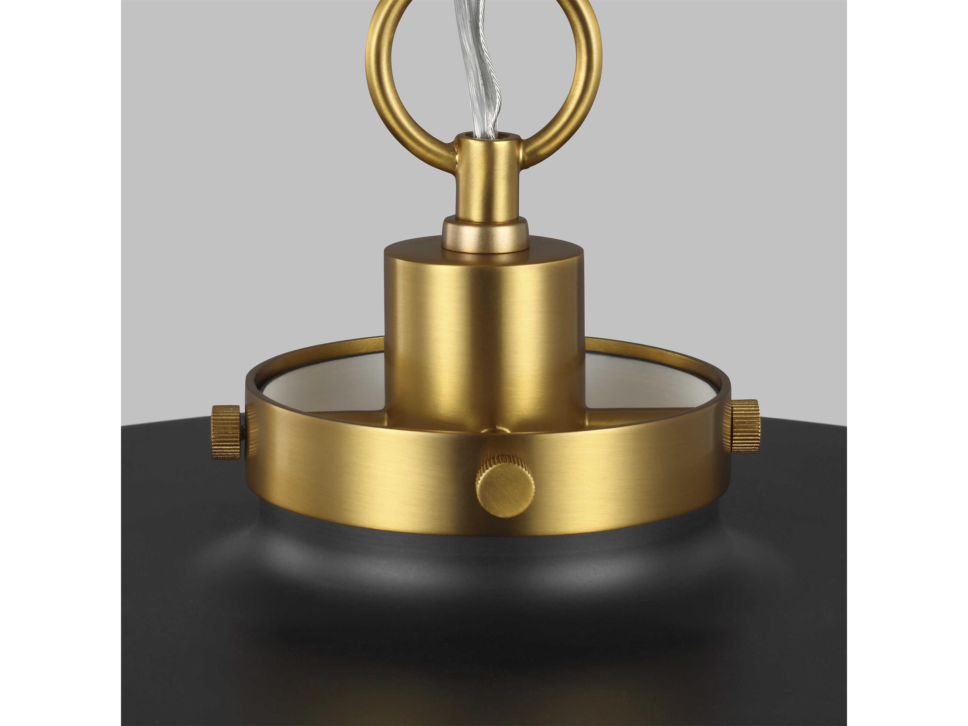 Visual Comfort Studio Wellfleet 1-Light Midnight Black Burnished Brass Pendant