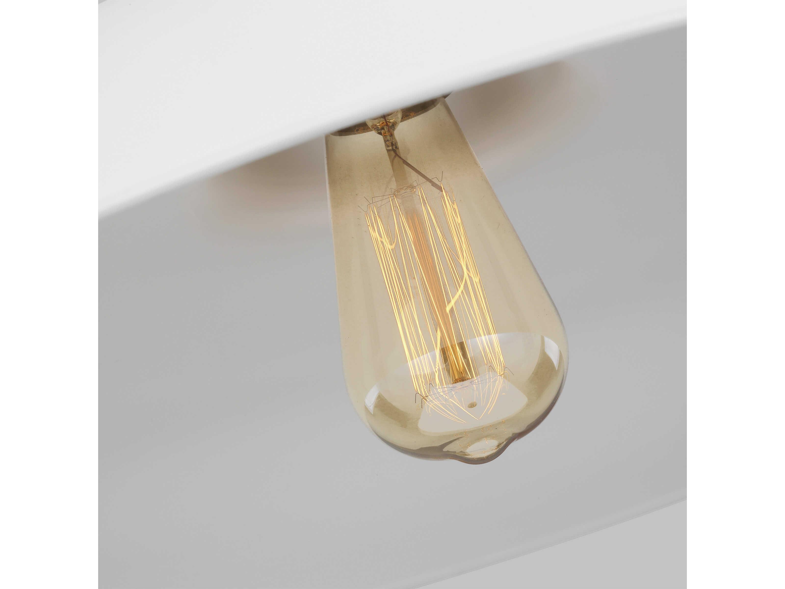 Visual Comfort Studio Wellfleet 1-Light Matte White Burnished Brass Pendant