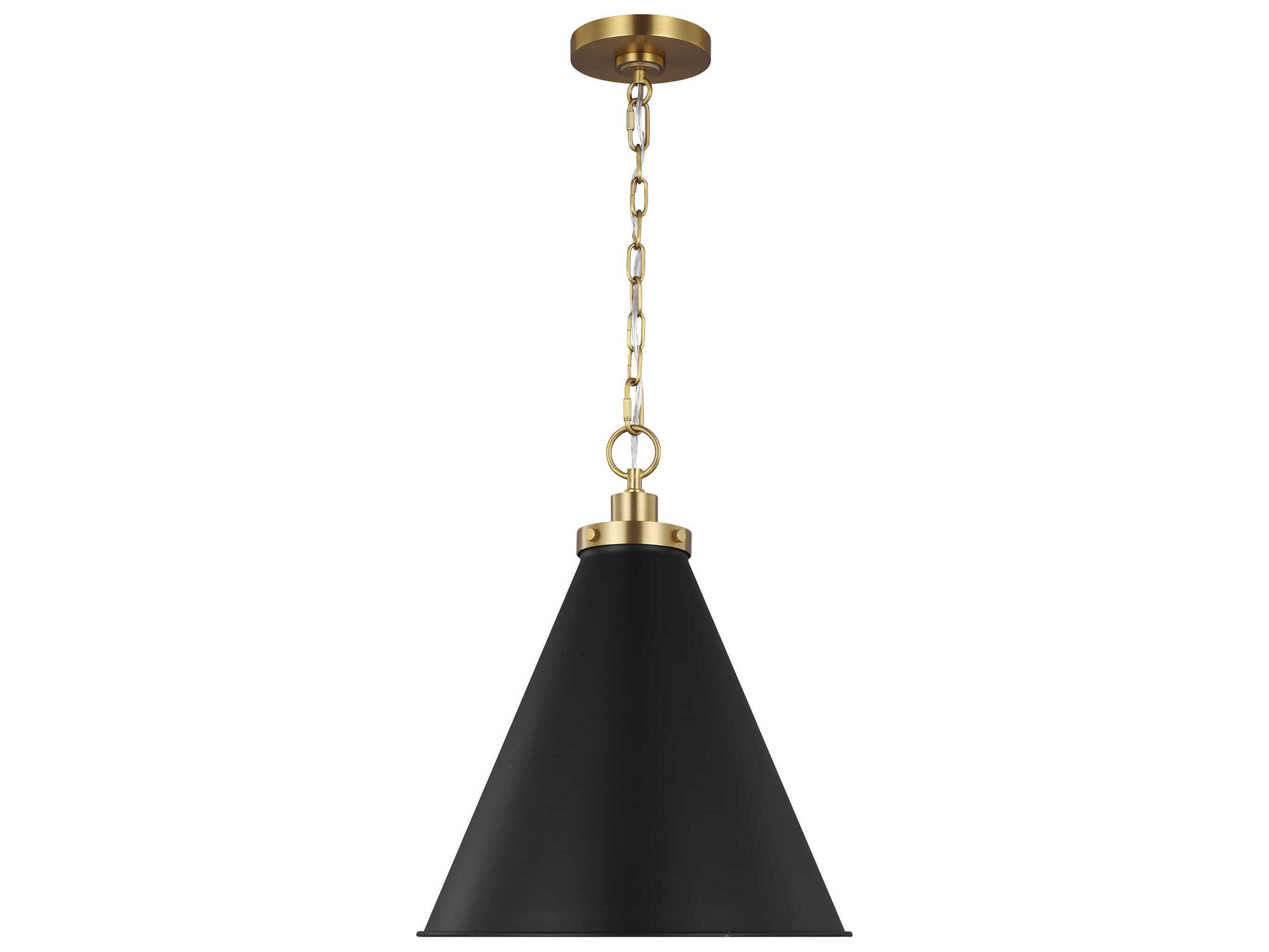 Visual Comfort Studio Wellfleet 1-Light Midnight Black Burnished Brass Pendant