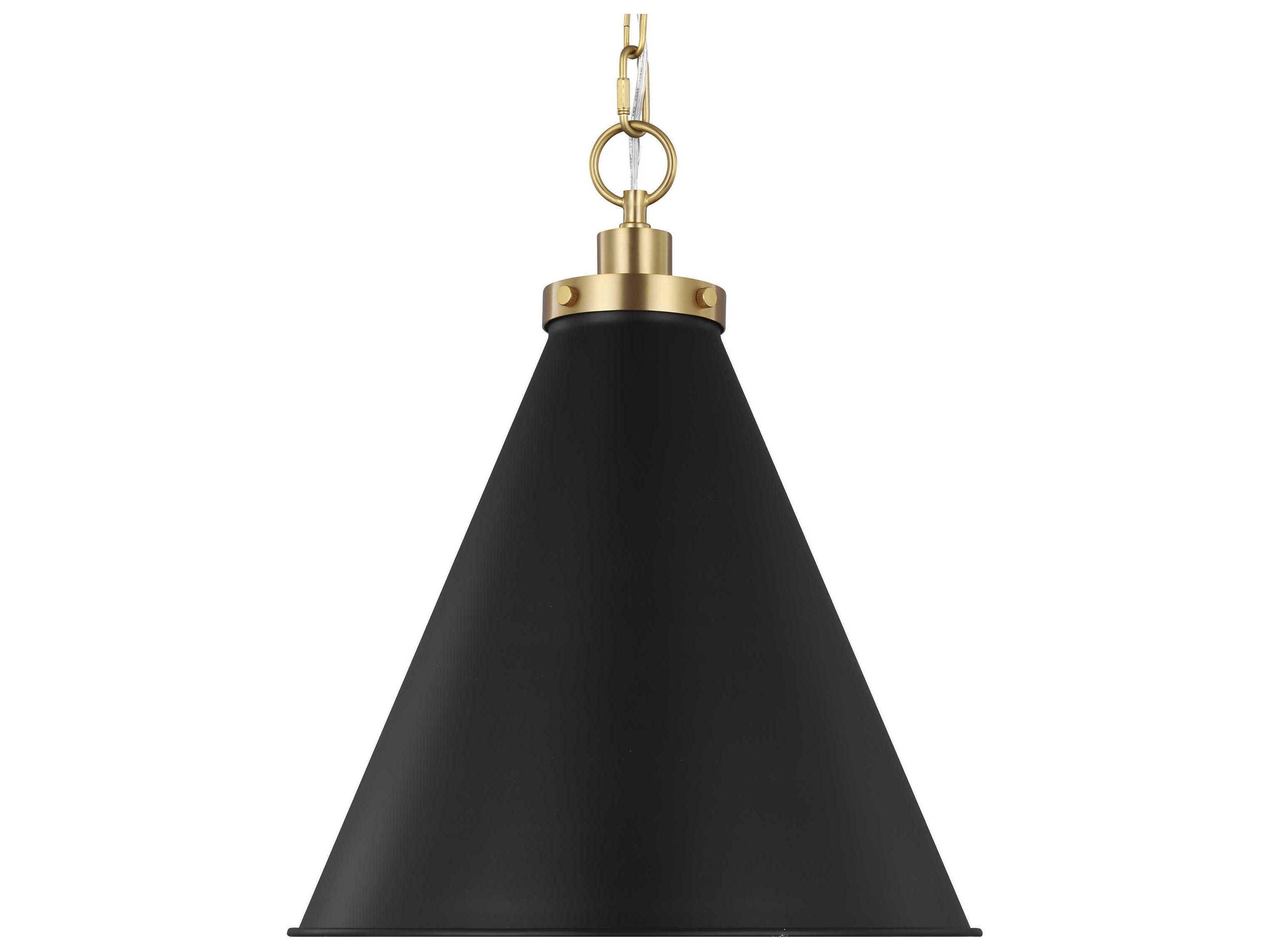 Visual Comfort Studio Wellfleet 1-Light Midnight Black Burnished Brass Pendant