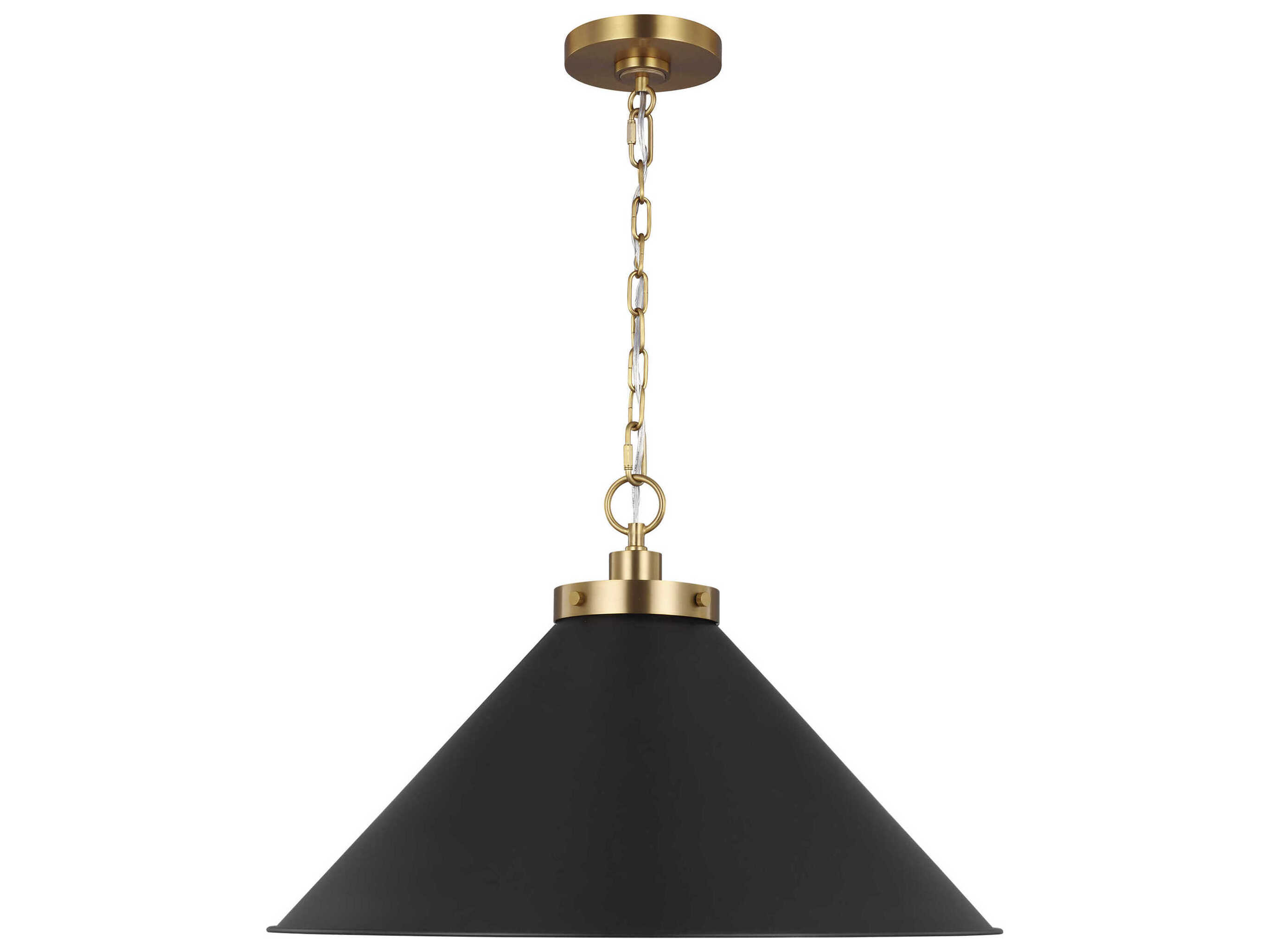 Visual Comfort Studio Wellfleet 1-Light Midnight Black Burnished Brass Pendant