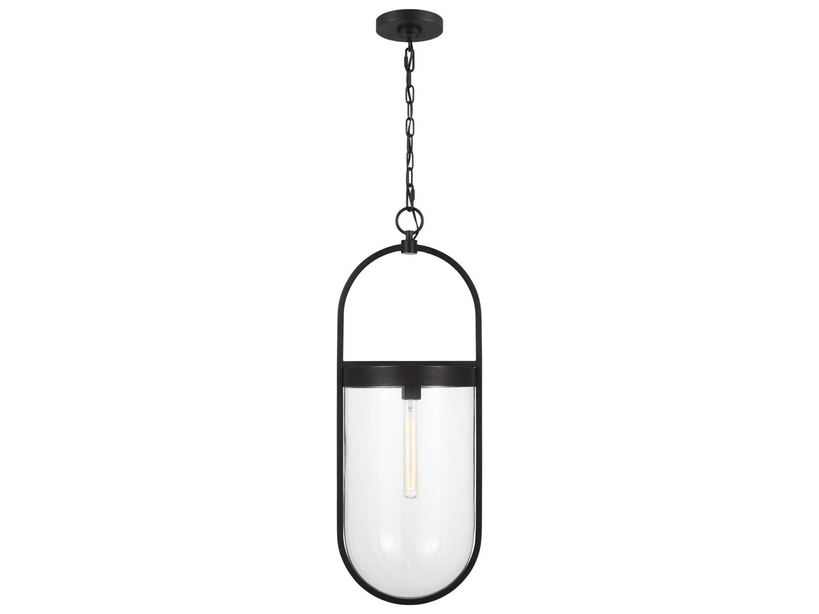 Visual Comfort Studio Blaine 1-Light Aged Iron Black Mini Pendant