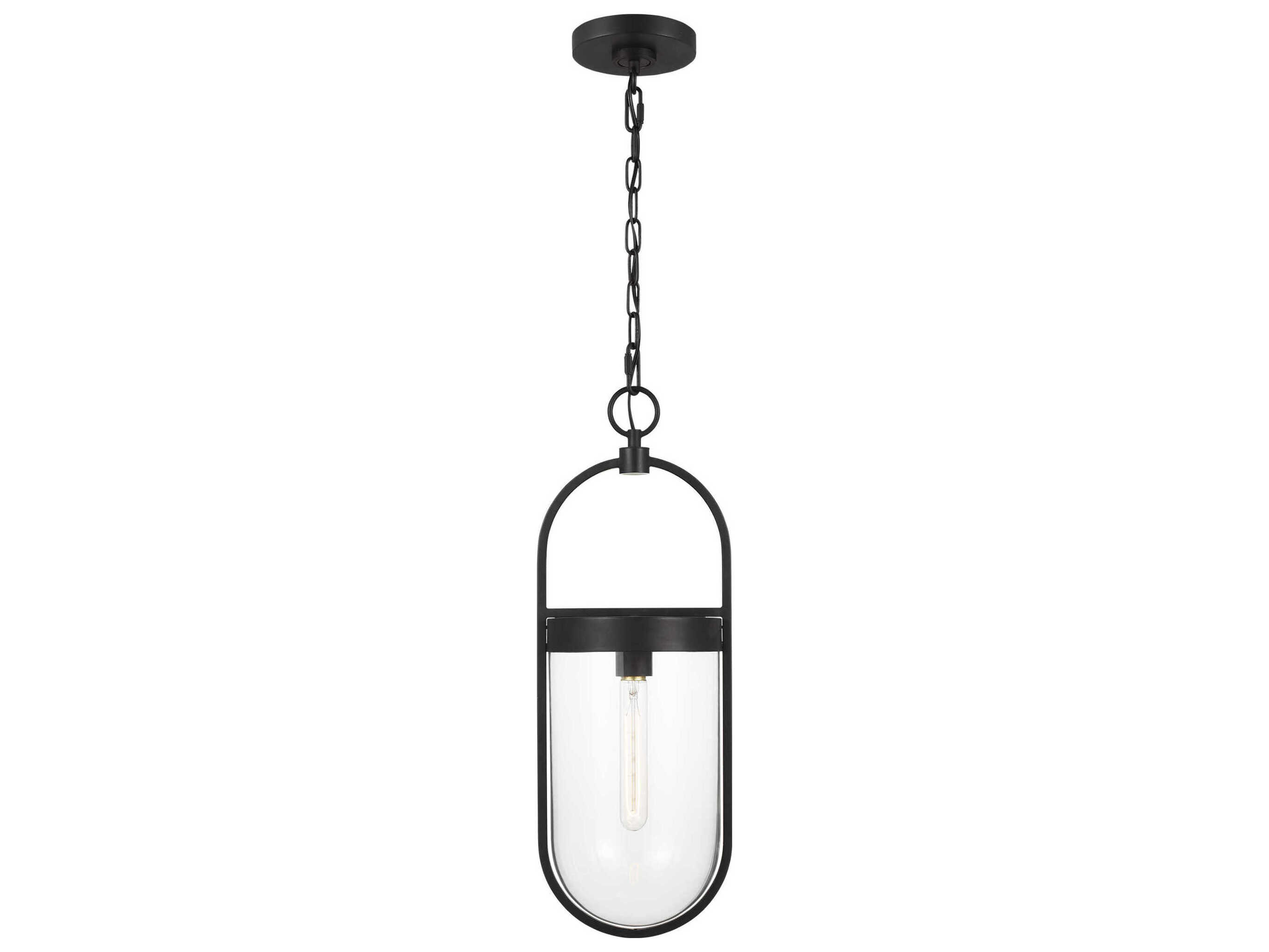 Visual Comfort Studio Blaine 1-Light Aged Iron Black Mini Pendant