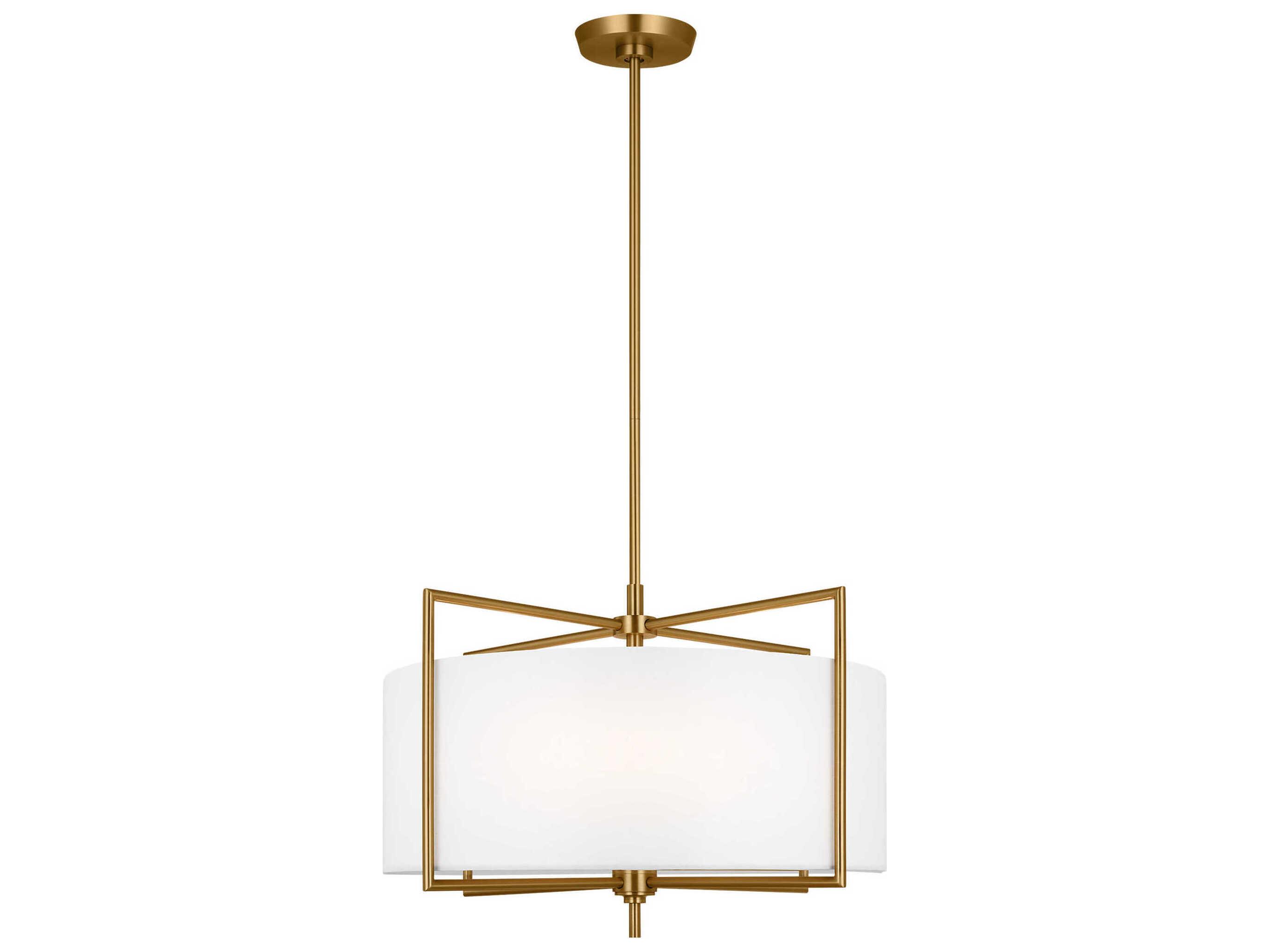 Visual Comfort Studio Perno 4-Light Burnished Brass Drum Pendant