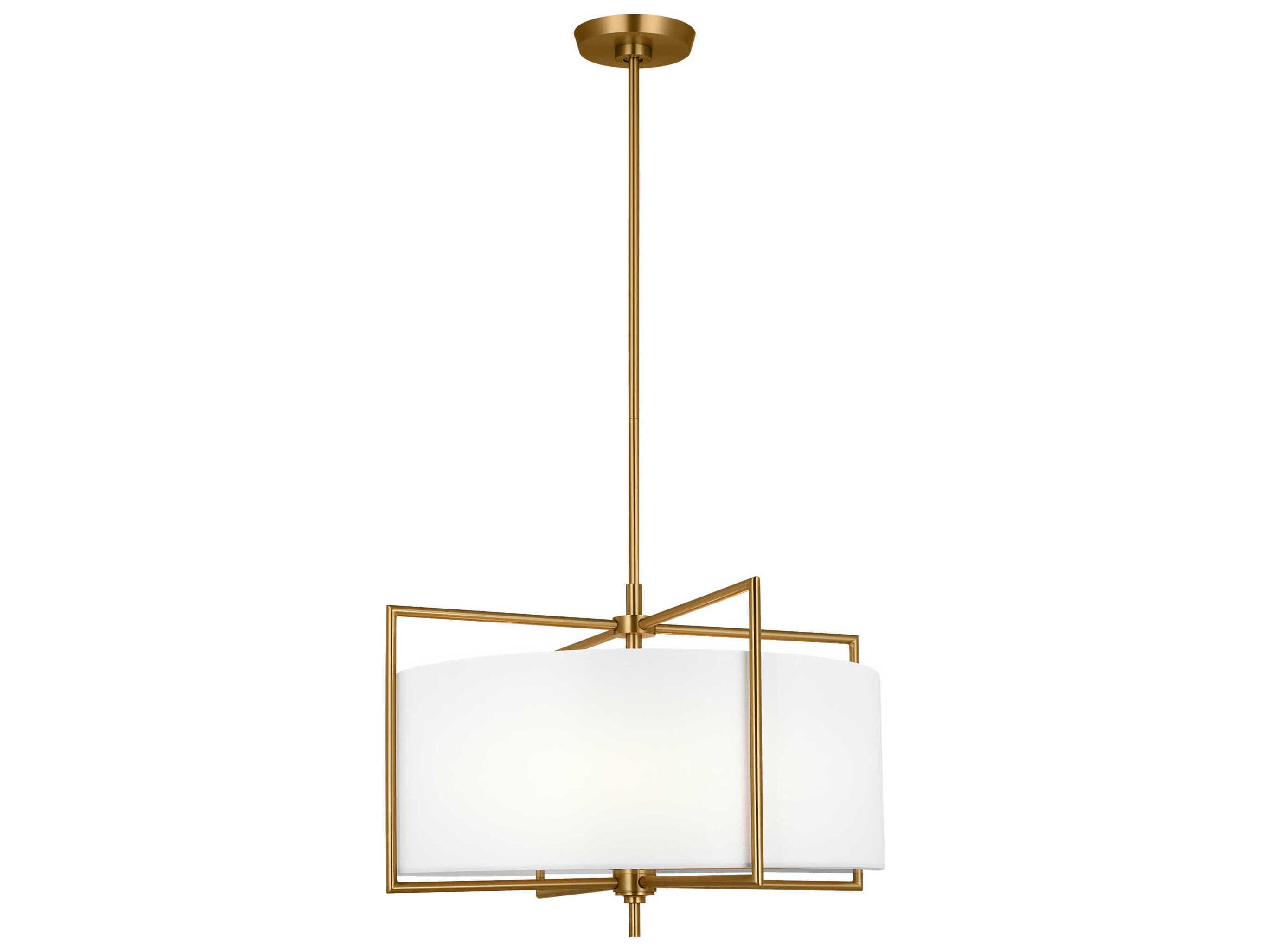 Visual Comfort Studio Perno 4-Light Burnished Brass Drum Pendant