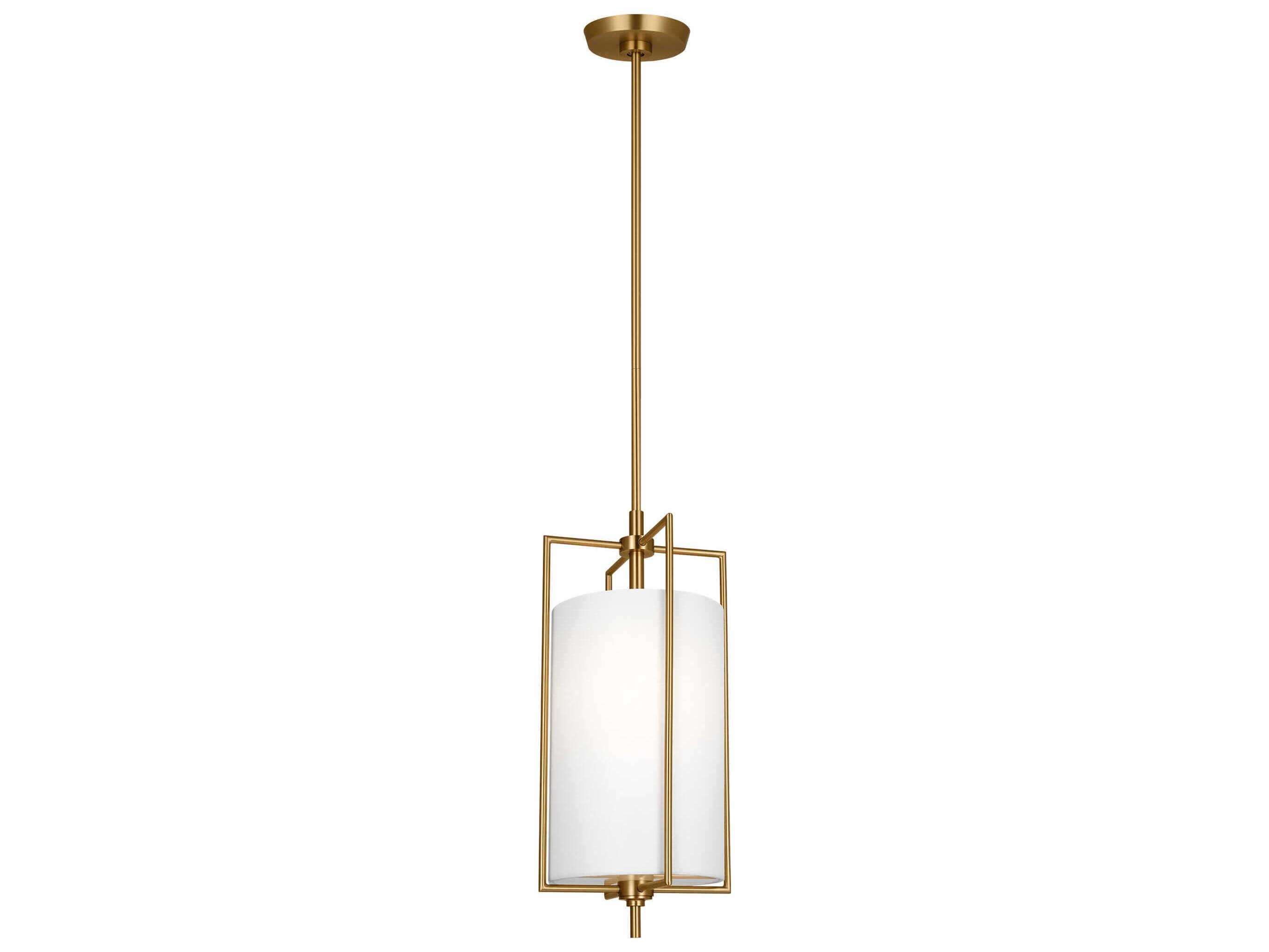Visual Comfort Studio Perno 1-Light Burnished Brass Cylinder Mini Pendant