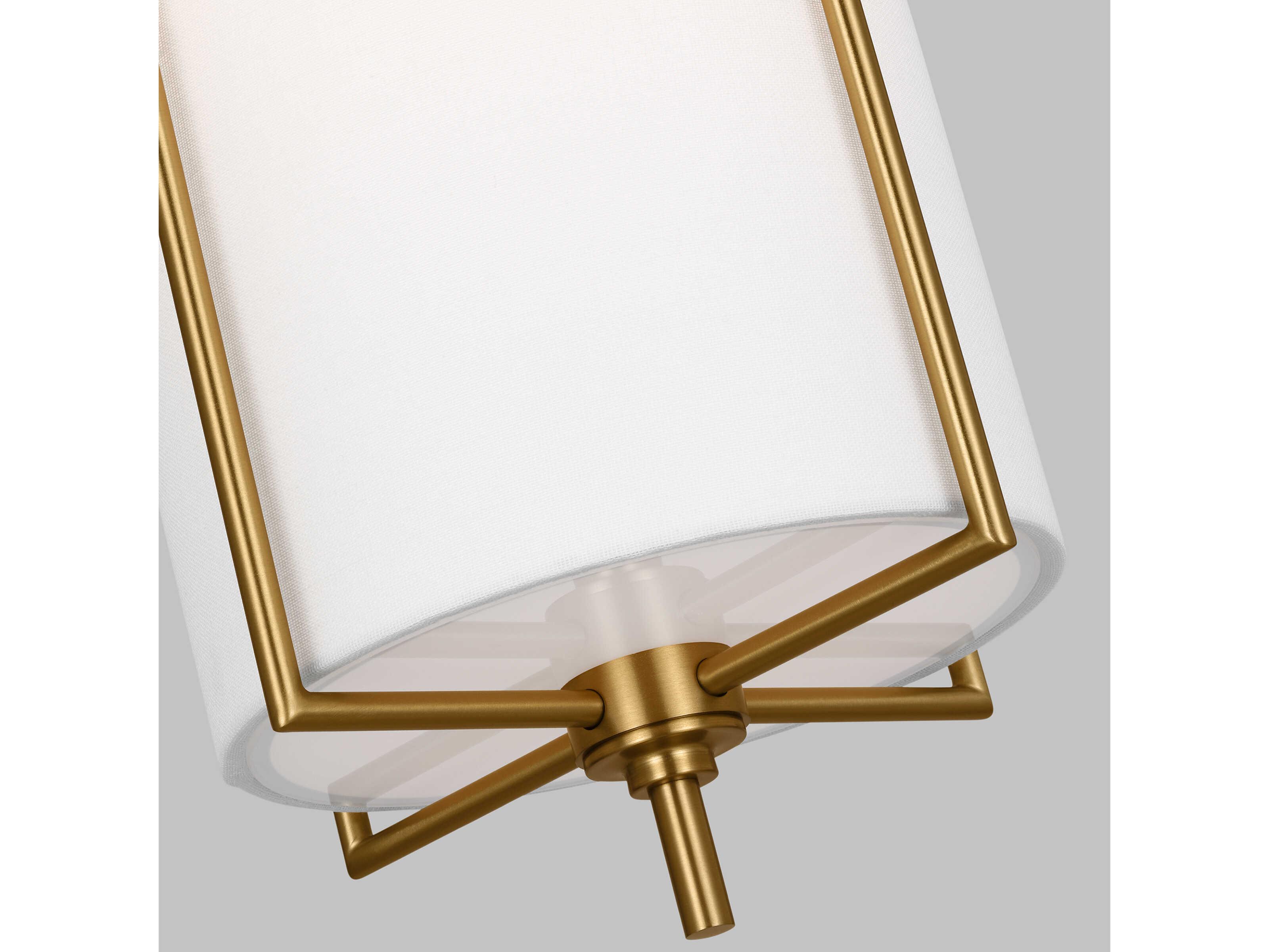 Visual Comfort Studio Perno 1-Light Burnished Brass Cylinder Mini Pendant