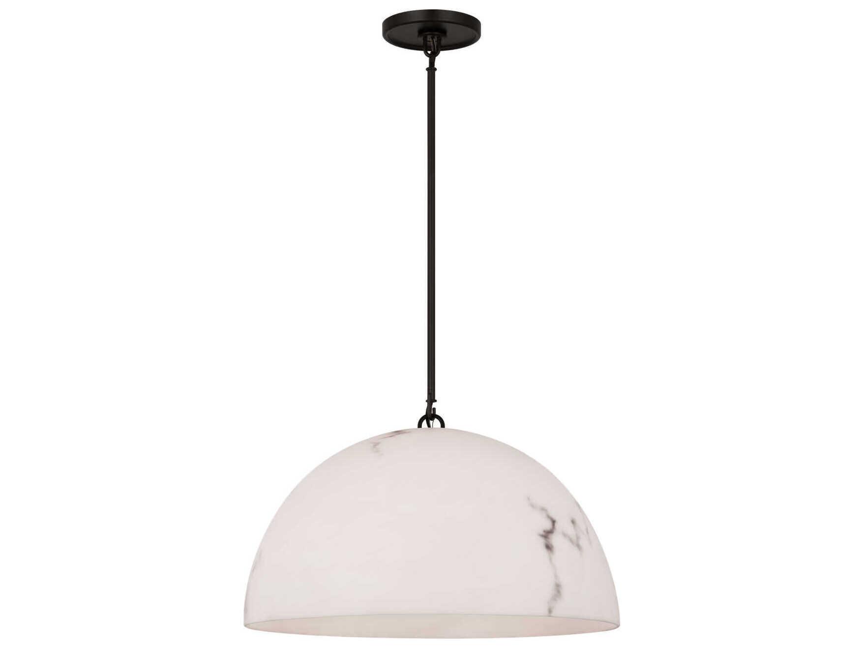Visual Comfort Studio Savina 1-Light Aged Iron Black Dome Pendant