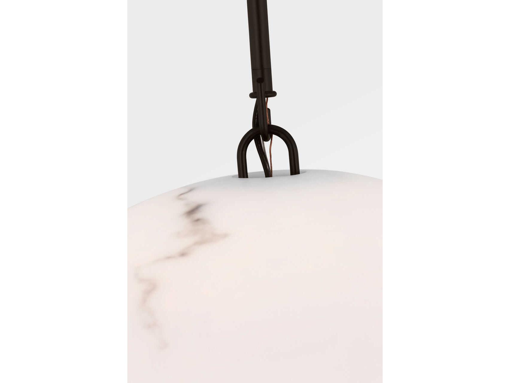 Visual Comfort Studio Savina 1-Light Aged Iron Black Dome Pendant