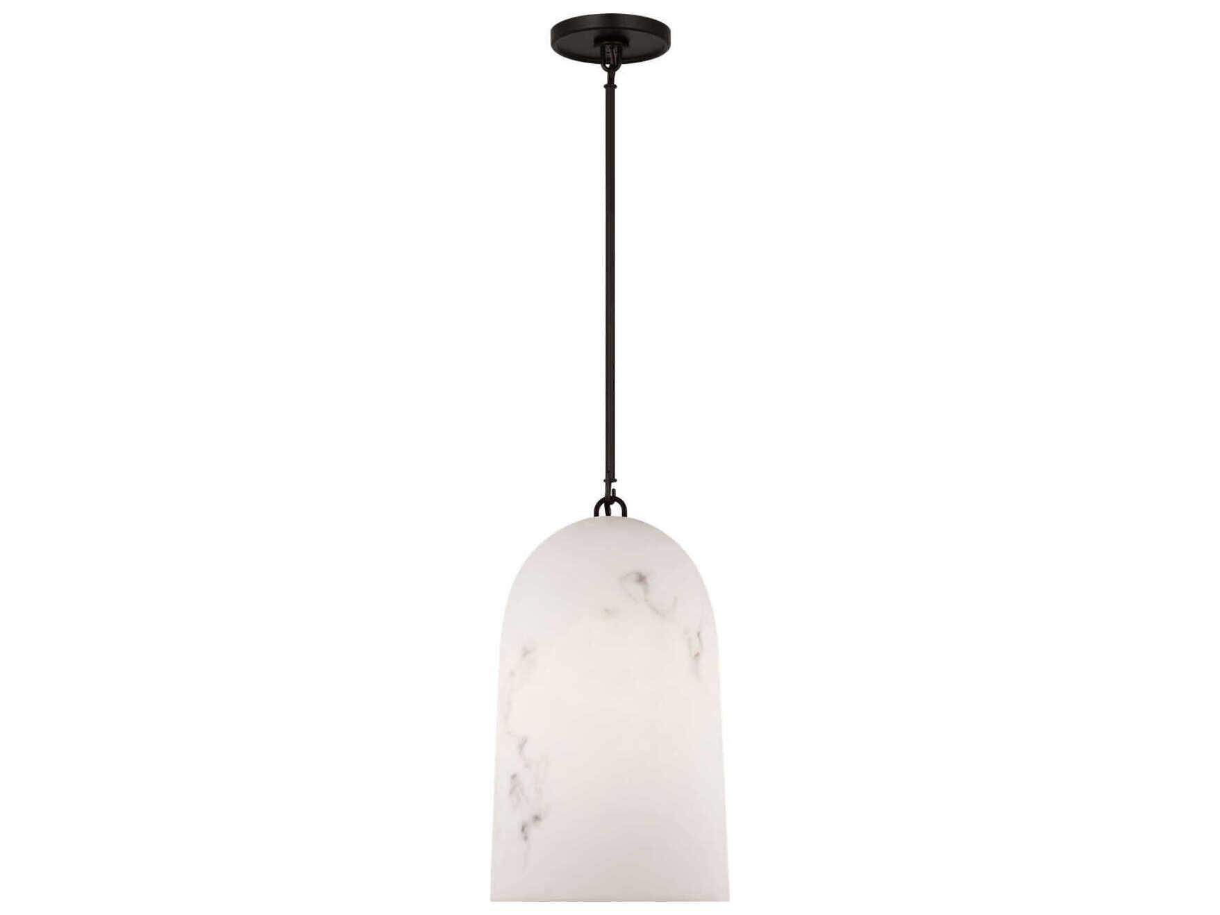 Visual Comfort Studio Savina 1-Light Aged Iron Black Cylinder Mini Pendant