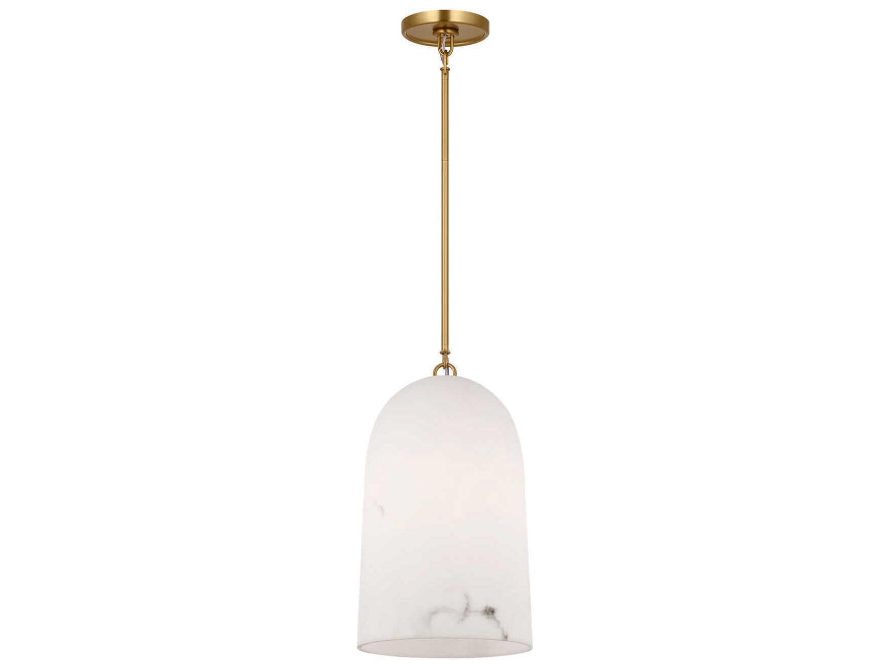 Visual Comfort Studio Savina 1-Light Burnished Brass Cylinder Mini Pendant