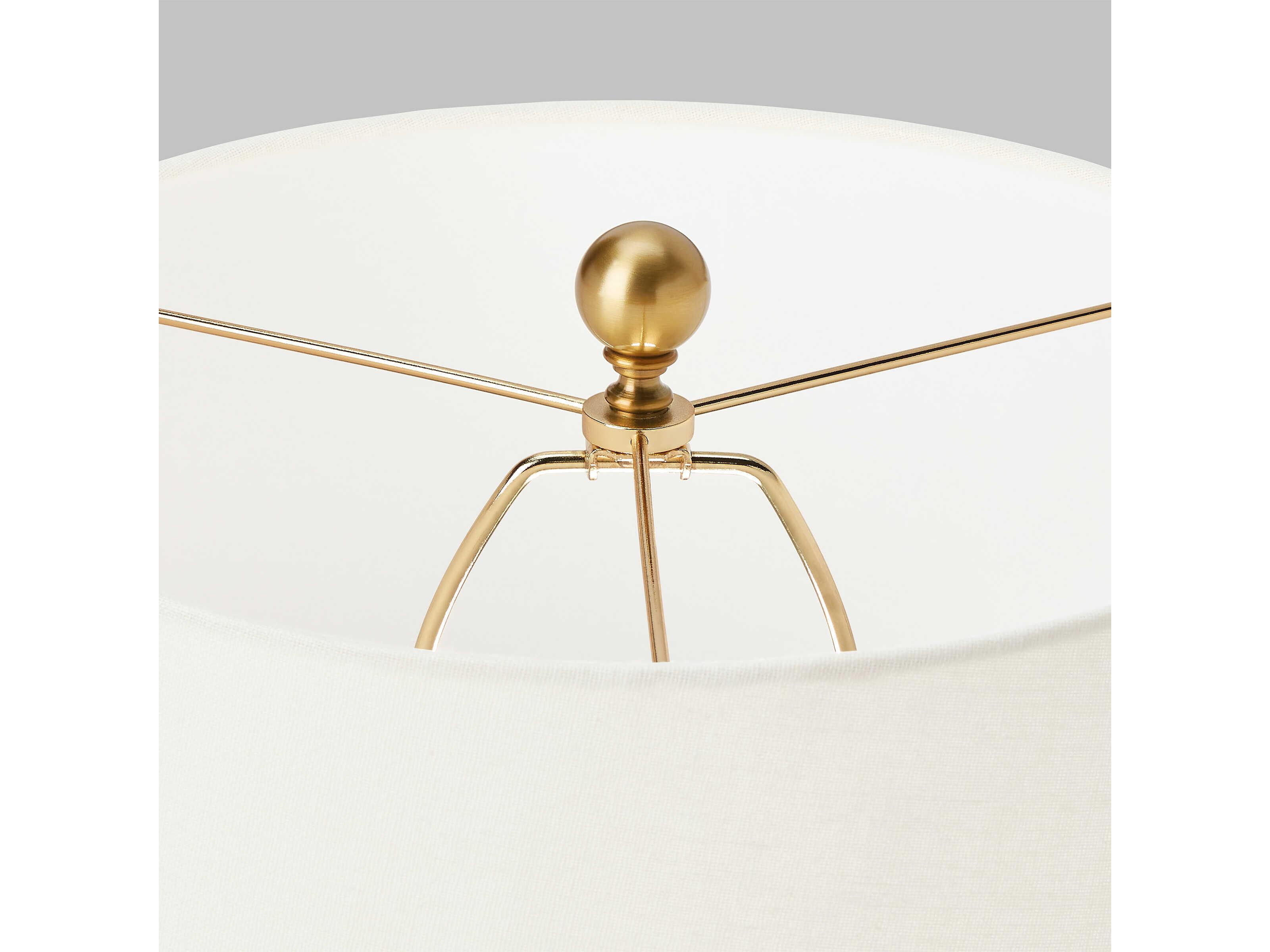 Visual Comfort Studio Waveland Porous White Linen Fabric Buffet Lamp