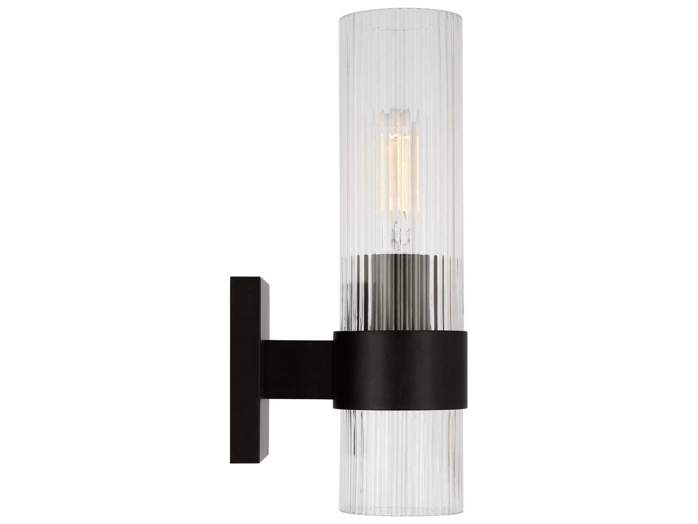 Visual Comfort Studio Geneva 1-Light Aged Iron Black Wall Sconce