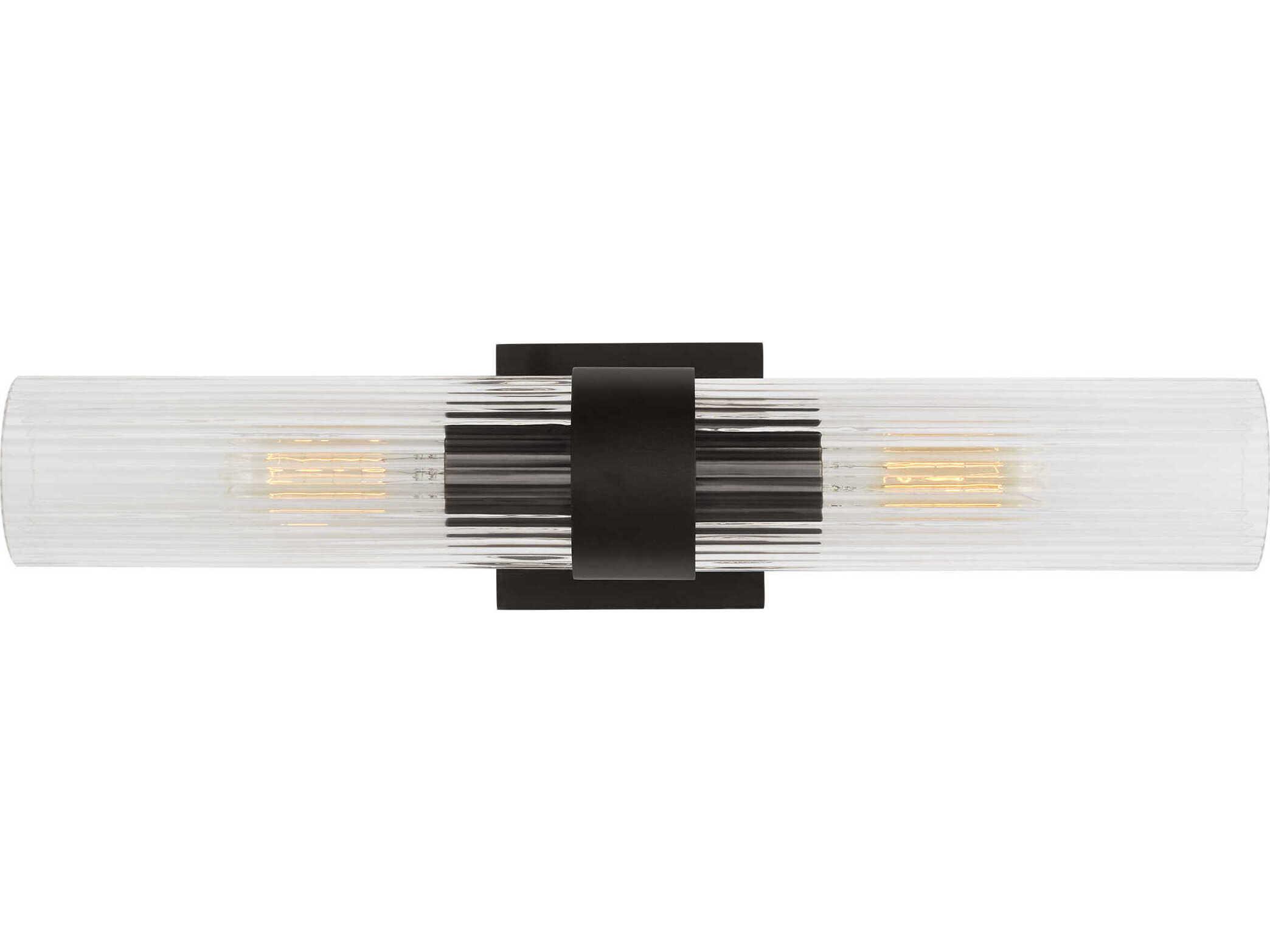 Visual Comfort Studio Geneva 2-Light Aged Iron Black Vanity Light