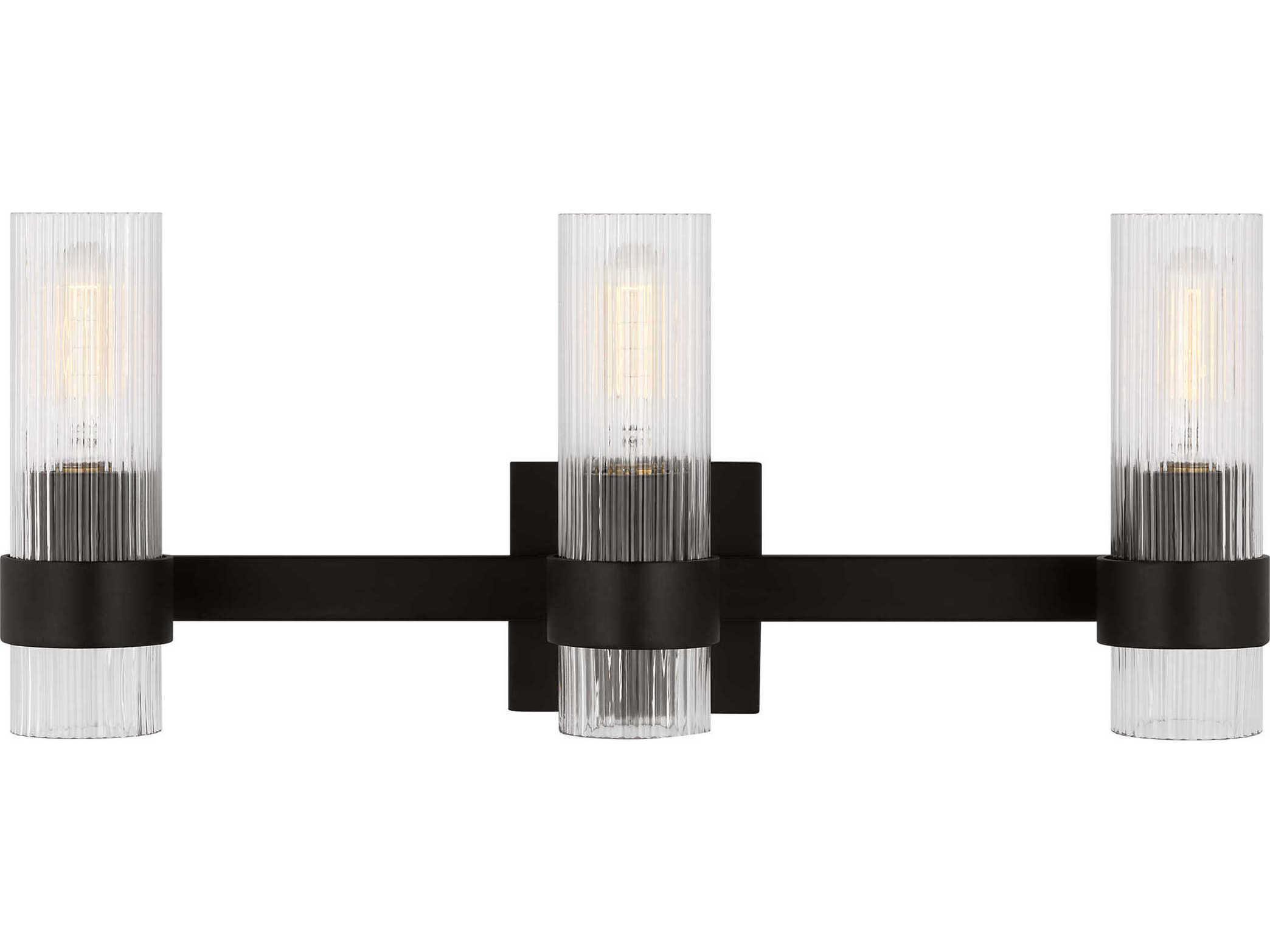 Visual Comfort Studio Geneva 3-Light Aged Iron Black Vanity Light