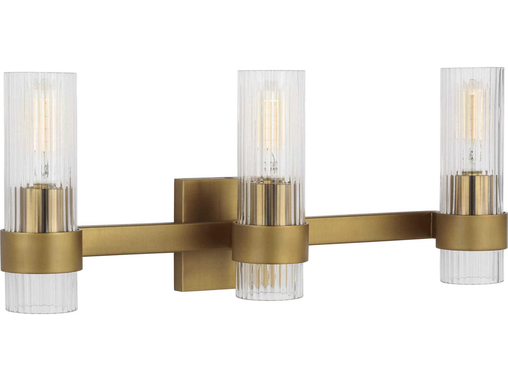 Visual Comfort Studio Geneva 3-Light Burnished Brass Vanity Light