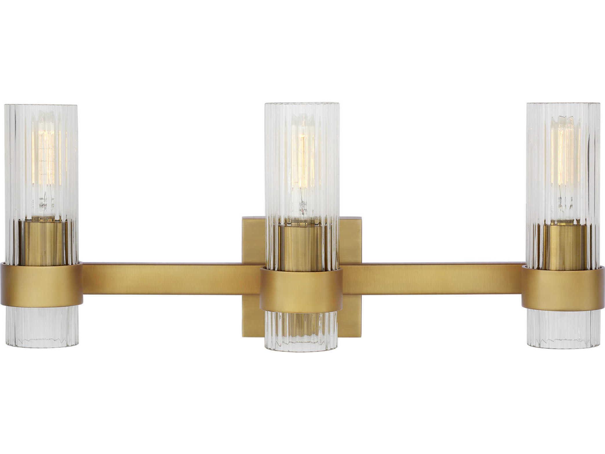 Visual Comfort Studio Geneva 3-Light Burnished Brass Vanity Light