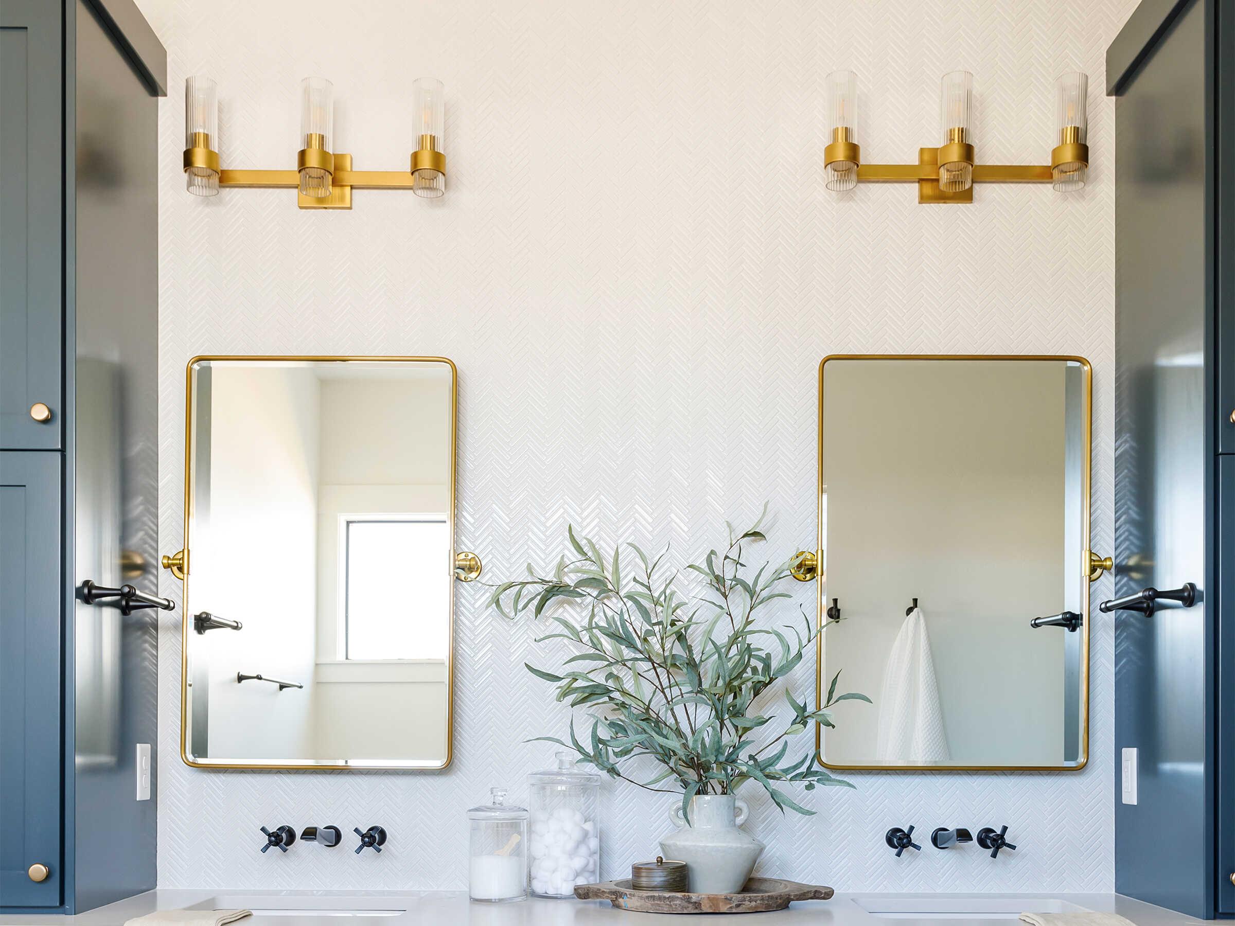 Visual Comfort Studio Geneva 3-Light Burnished Brass Vanity Light