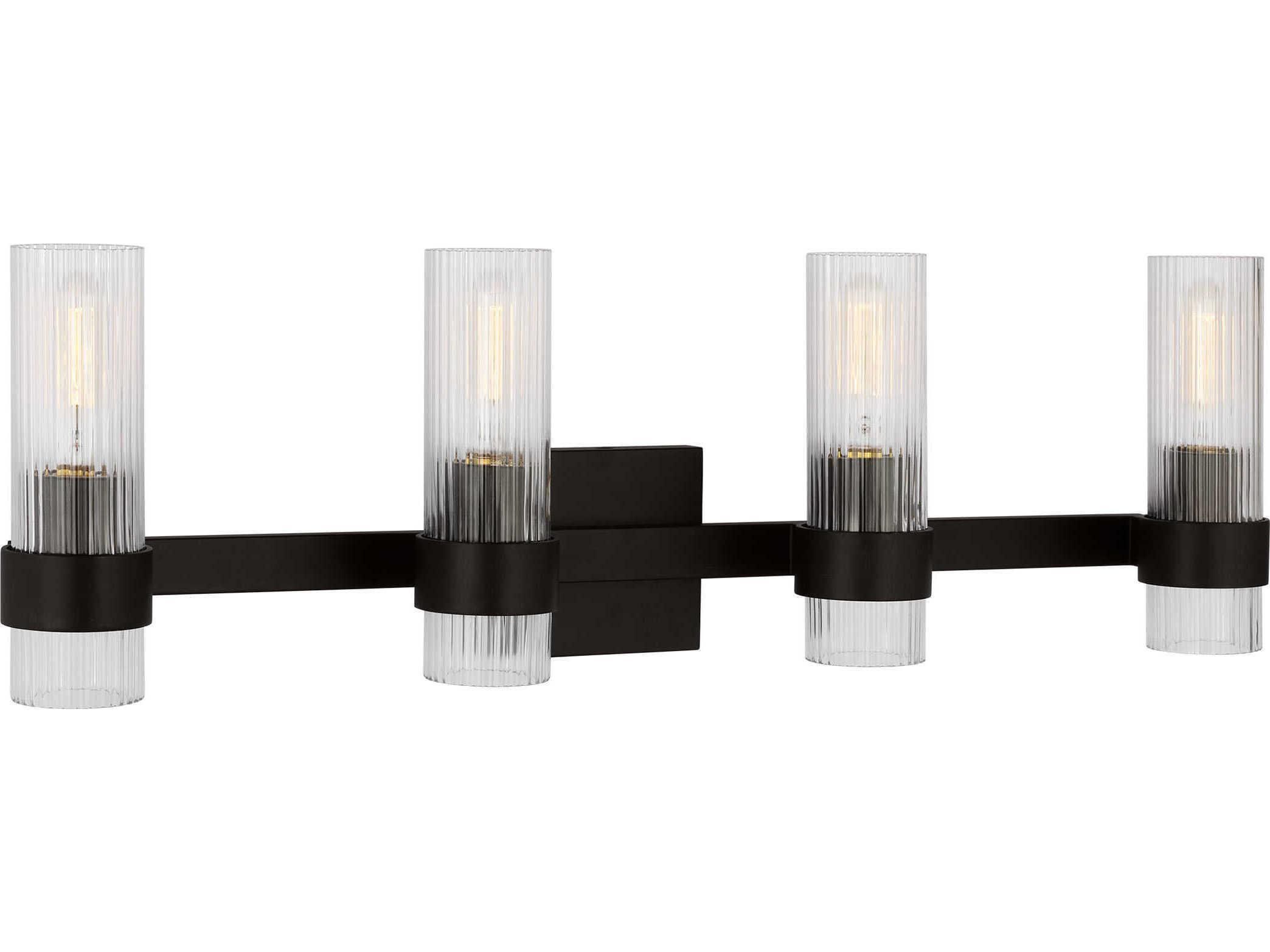 Visual Comfort Studio Geneva 4-Light Aged Iron Black Vanity Light