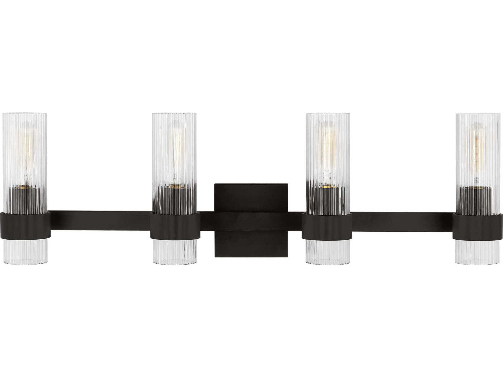 Visual Comfort Studio Geneva 4-Light Aged Iron Black Vanity Light