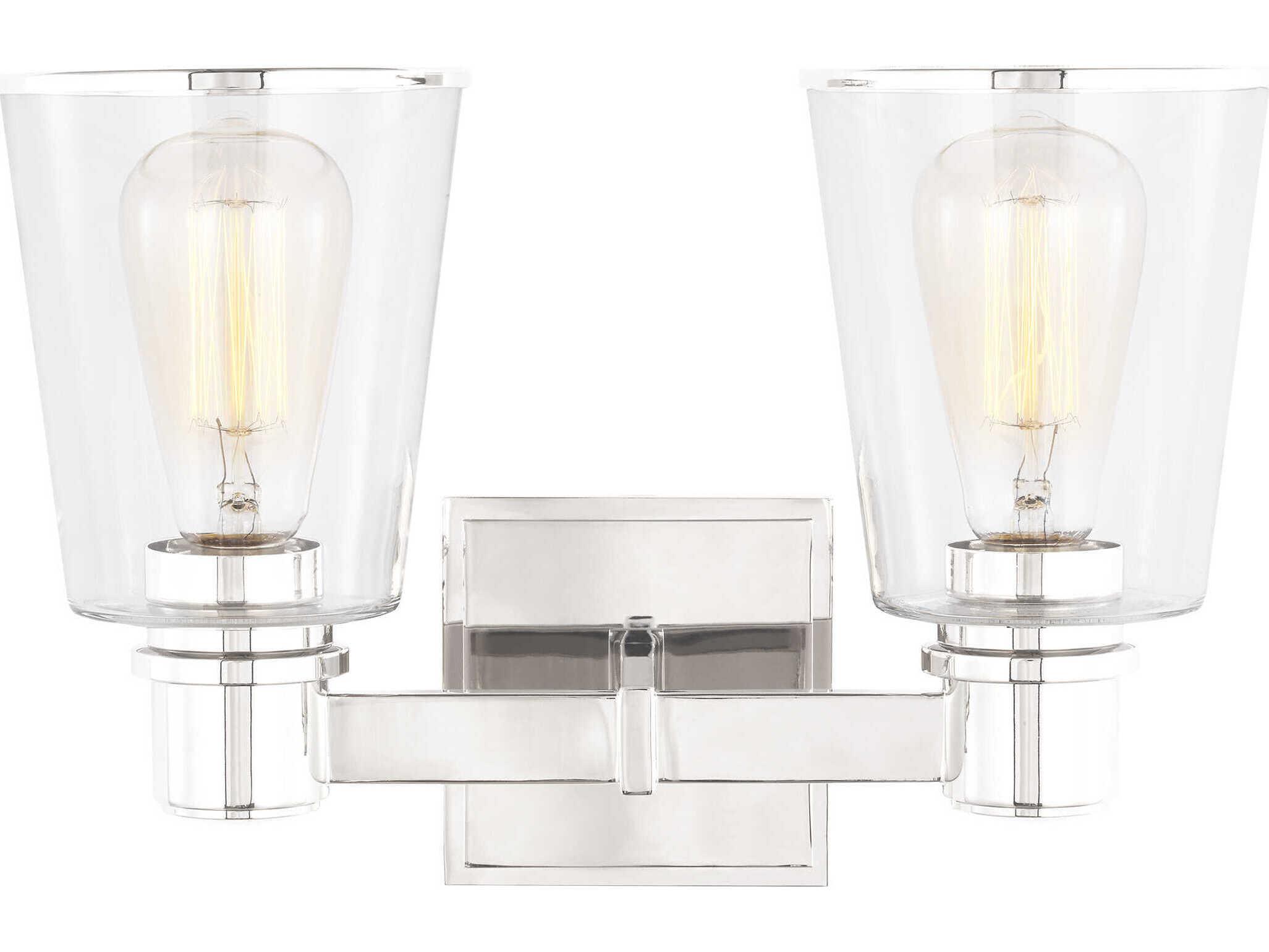 Visual Comfort Studio Alessa 2-Light Polished Nickel Vanity Light
