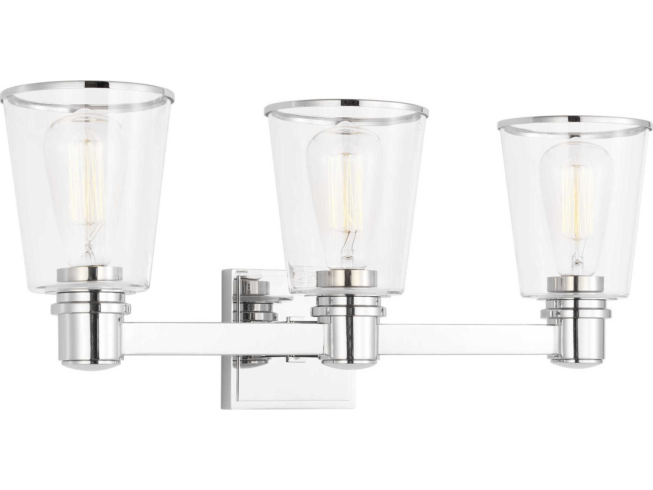 Visual Comfort Studio Alessa 3-Light Polished Nickel Vanity Light