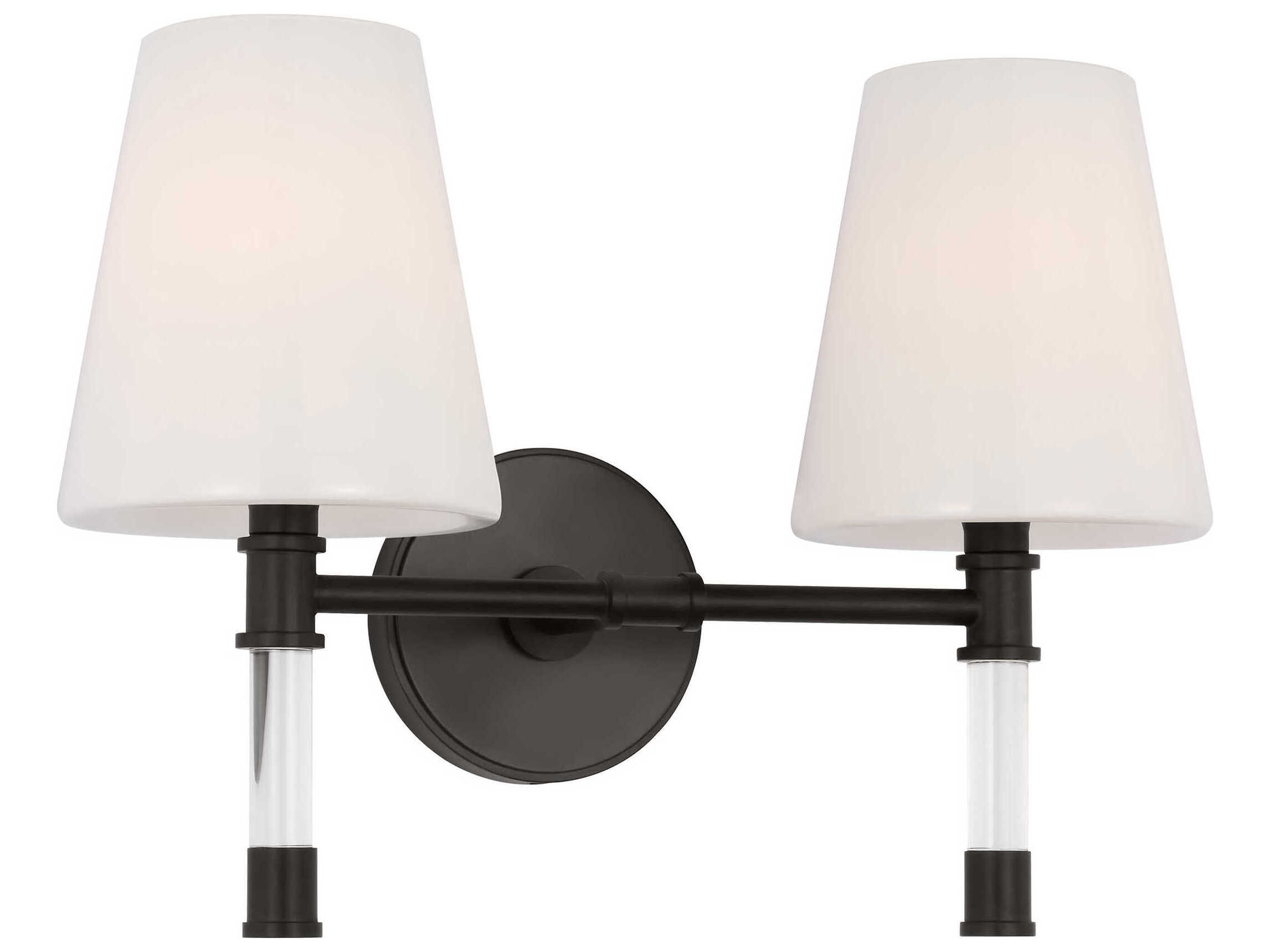Visual Comfort Studio Hanover 2-Light Aged Iron Black Vanity Light