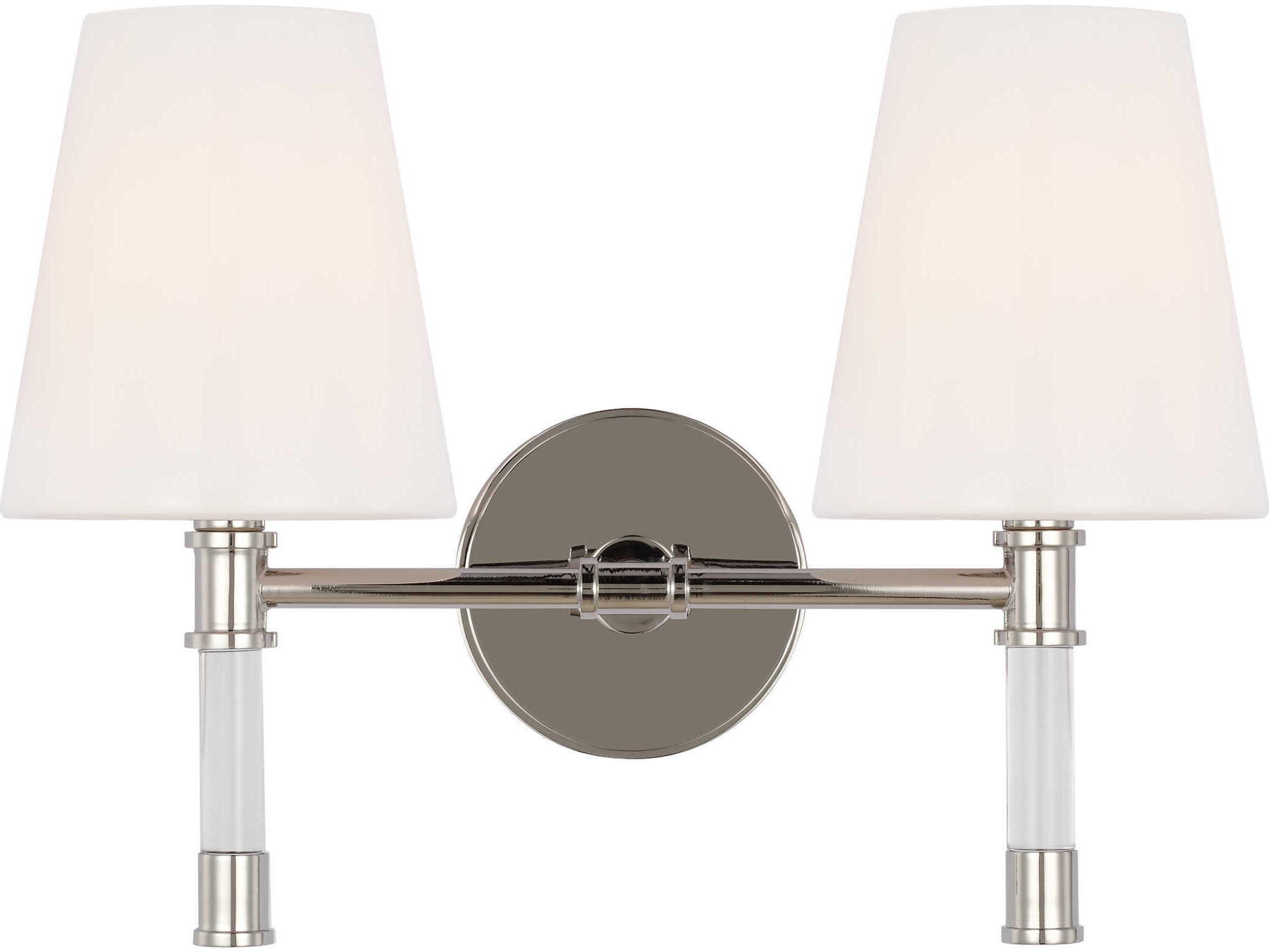 Visual Comfort Studio Hanover 2-Light Polished Nickel Vanity Light