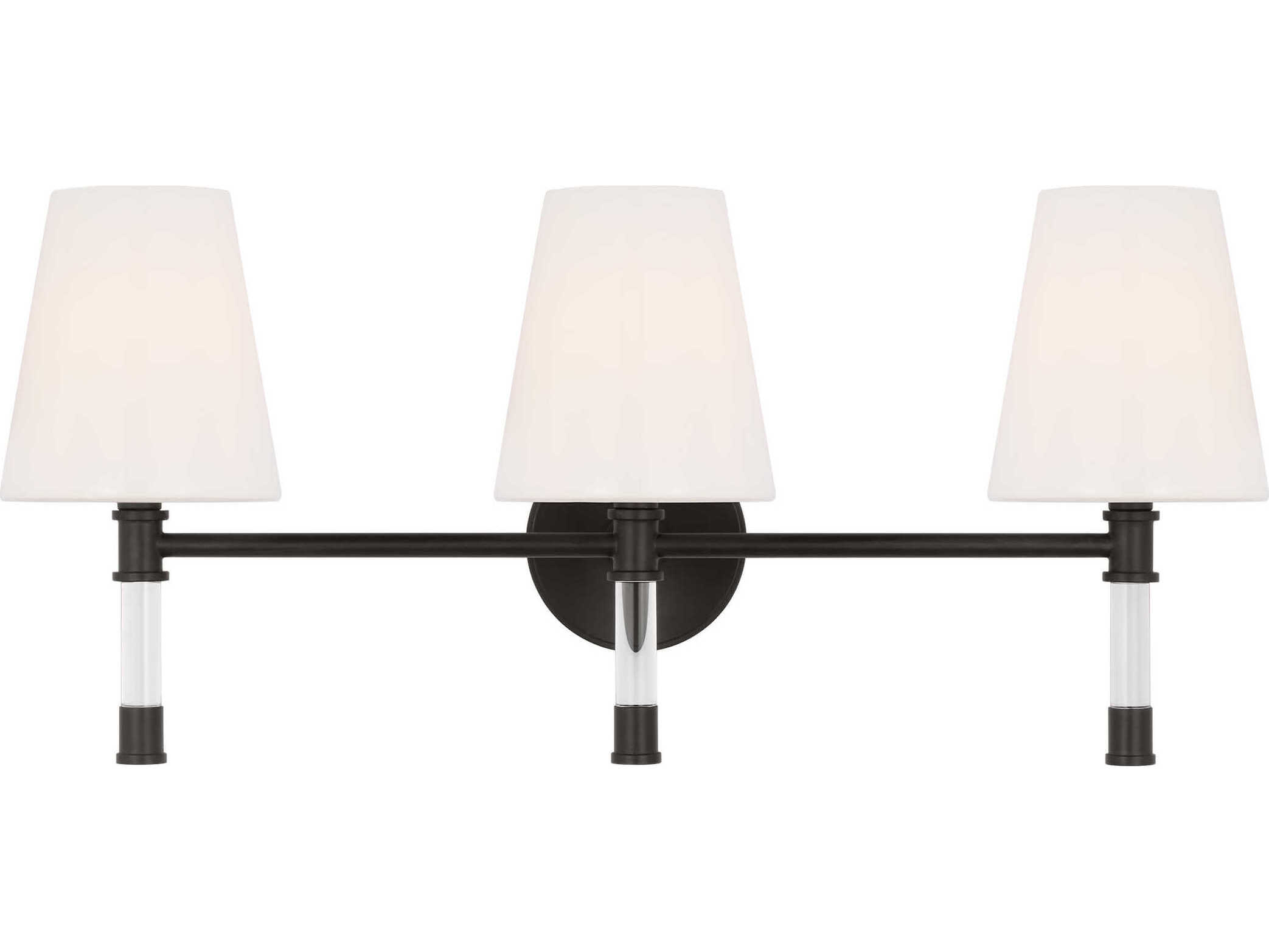 Visual Comfort Studio Hanover 3-Light Aged Iron Black Vanity Light