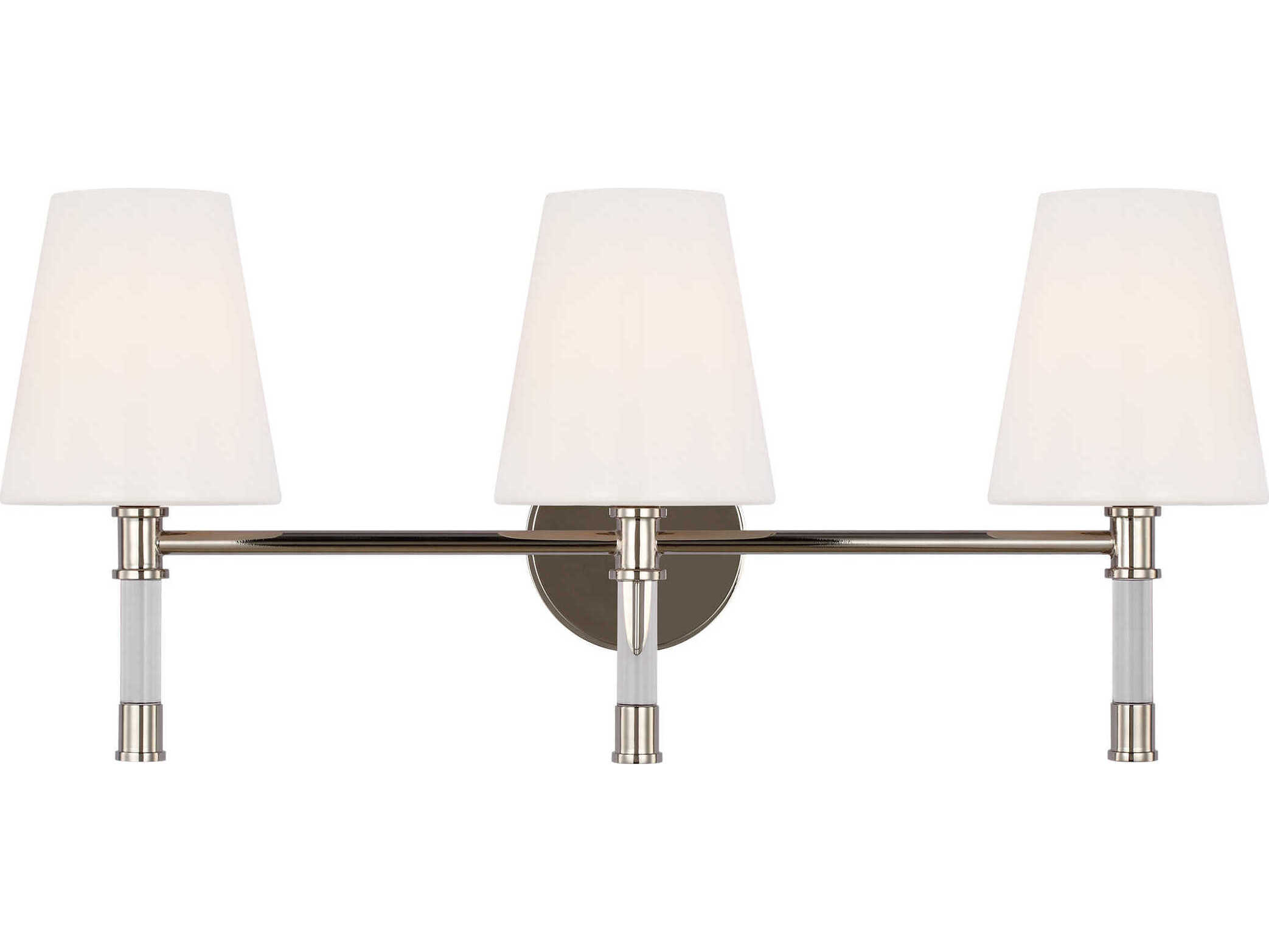 Visual Comfort Studio Hanover 3-Light Polished Nickel Vanity Light