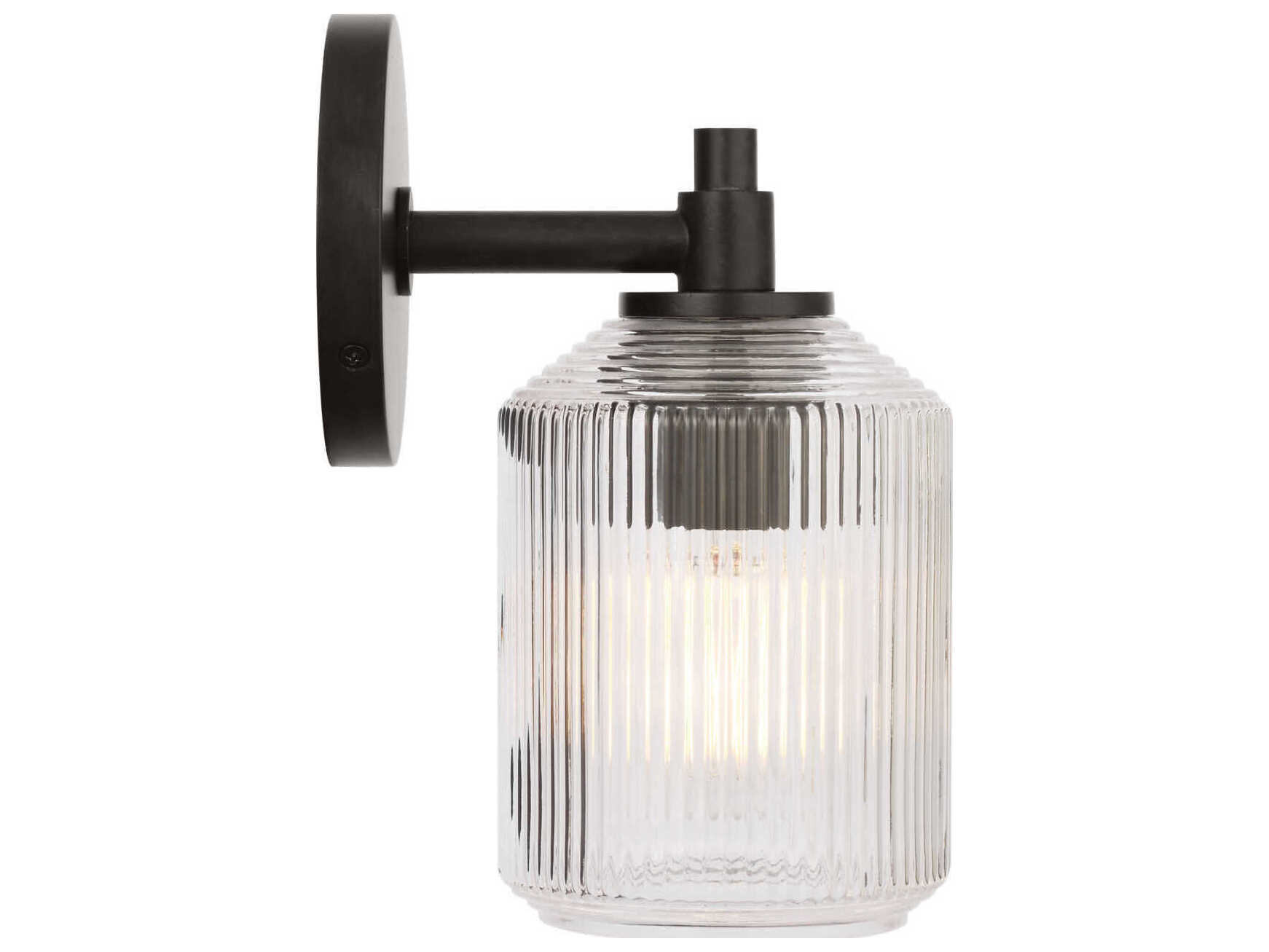 Visual Comfort Studio Barstow 1-Light Aged Iron Black Wall Sconce