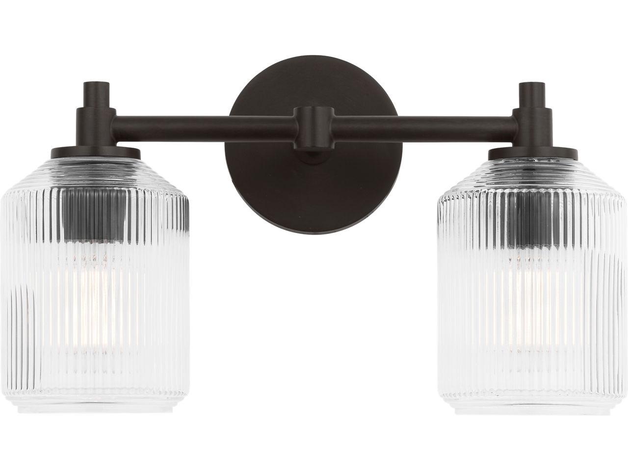 Visual Comfort Studio Barstow 2-Light Aged Iron Black Vanity Light