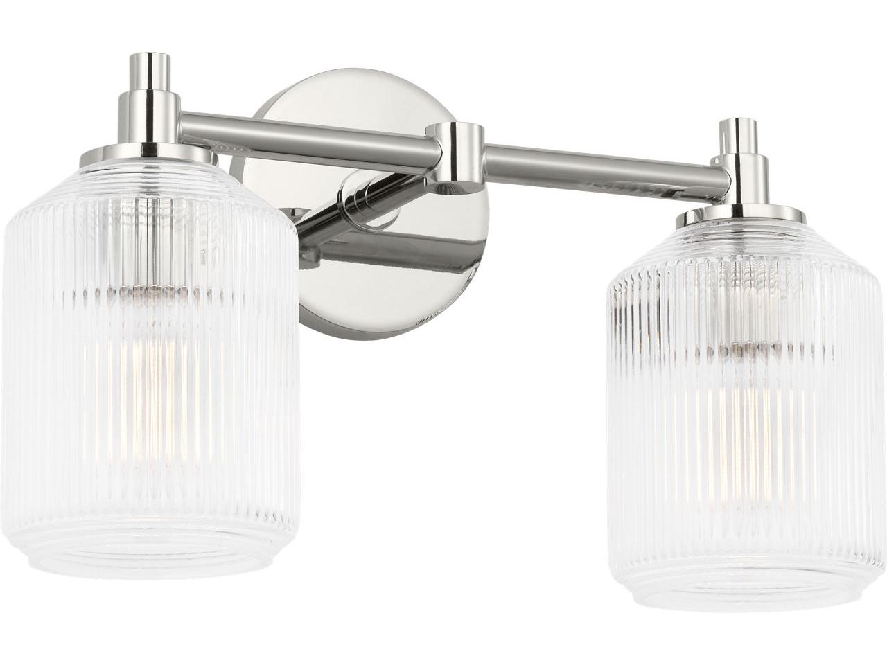 Visual Comfort Studio Barstow 2-Light Polished Nickel Vanity Light